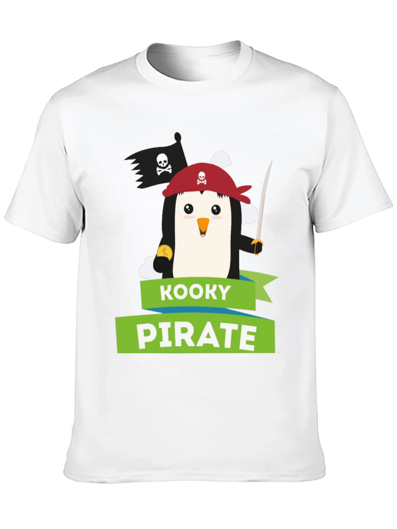 Camiseta Negra Pirata Pinguino Kooky