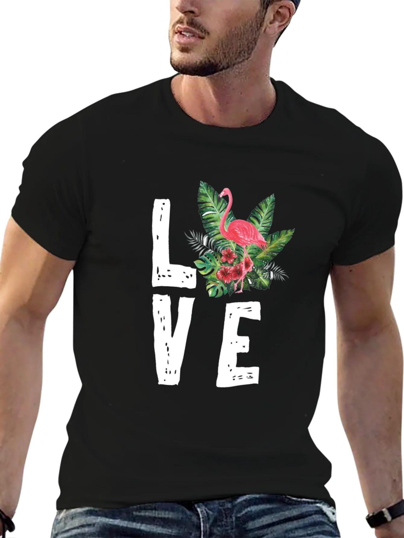 Camiseta Negra LOVE Flamenco Tropical