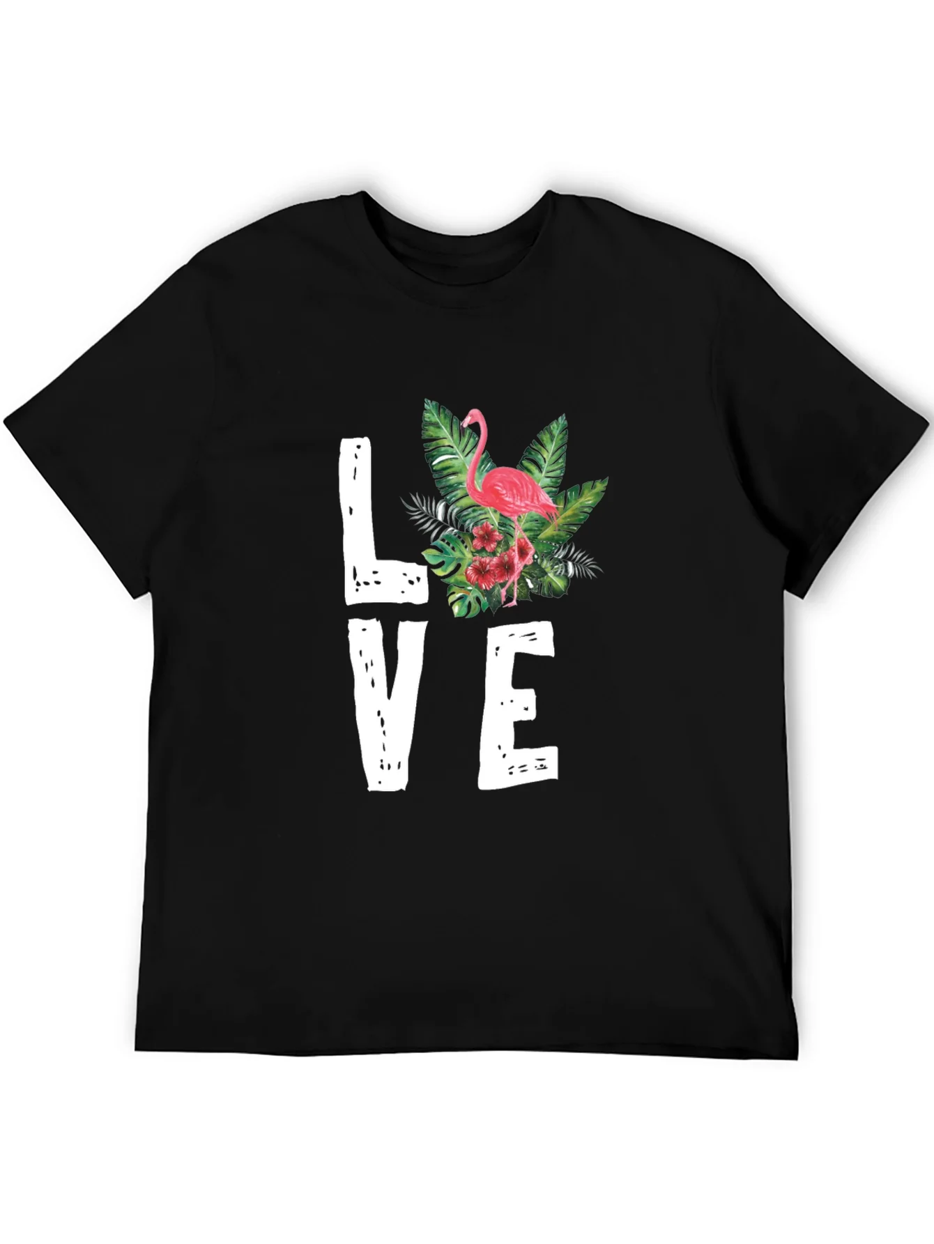 Camiseta Negra LOVE Flamenco Tropical