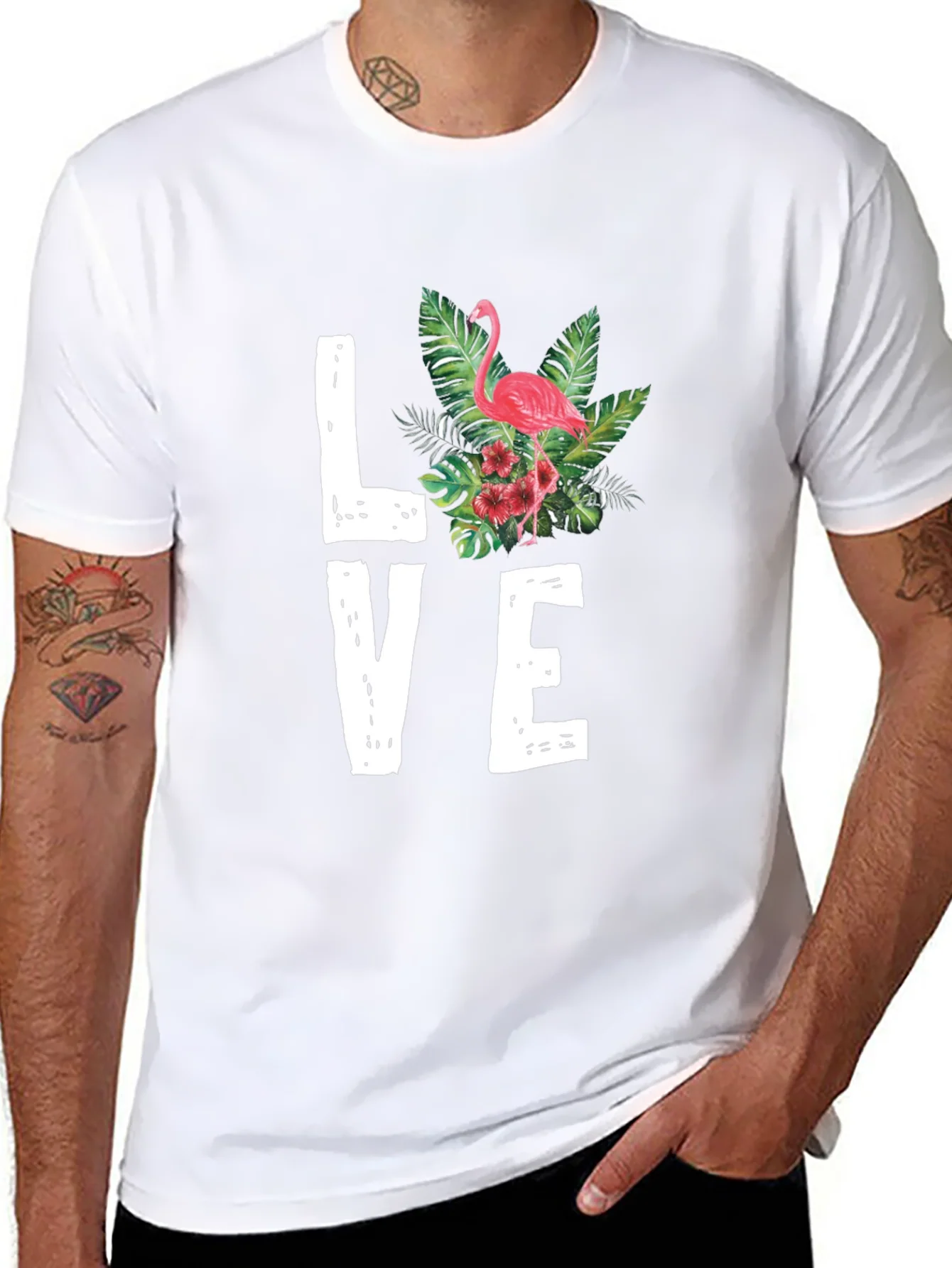 Camiseta Negra LOVE Flamenco Tropical