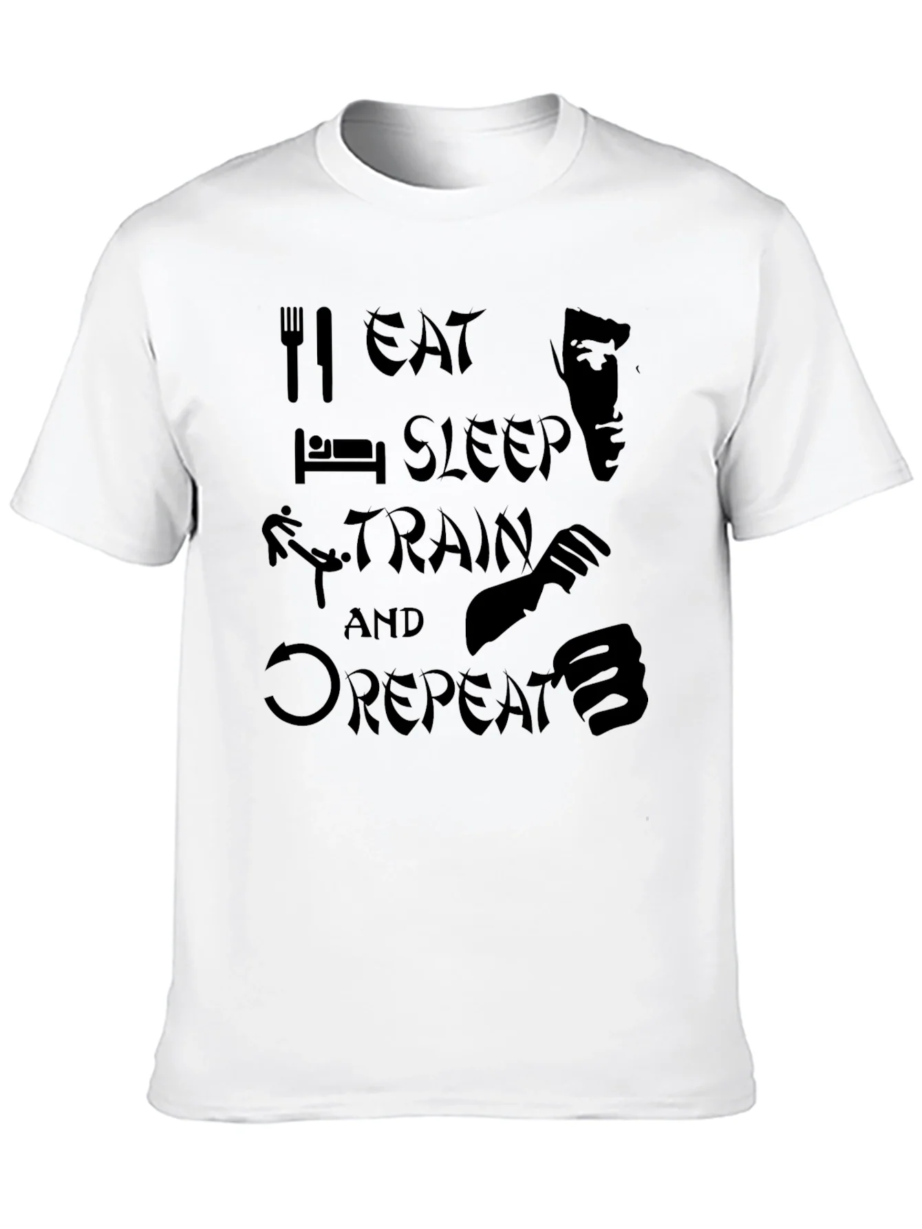 Rebbecca Eat Sleep Train Repeat Martial Arts T-Shirt