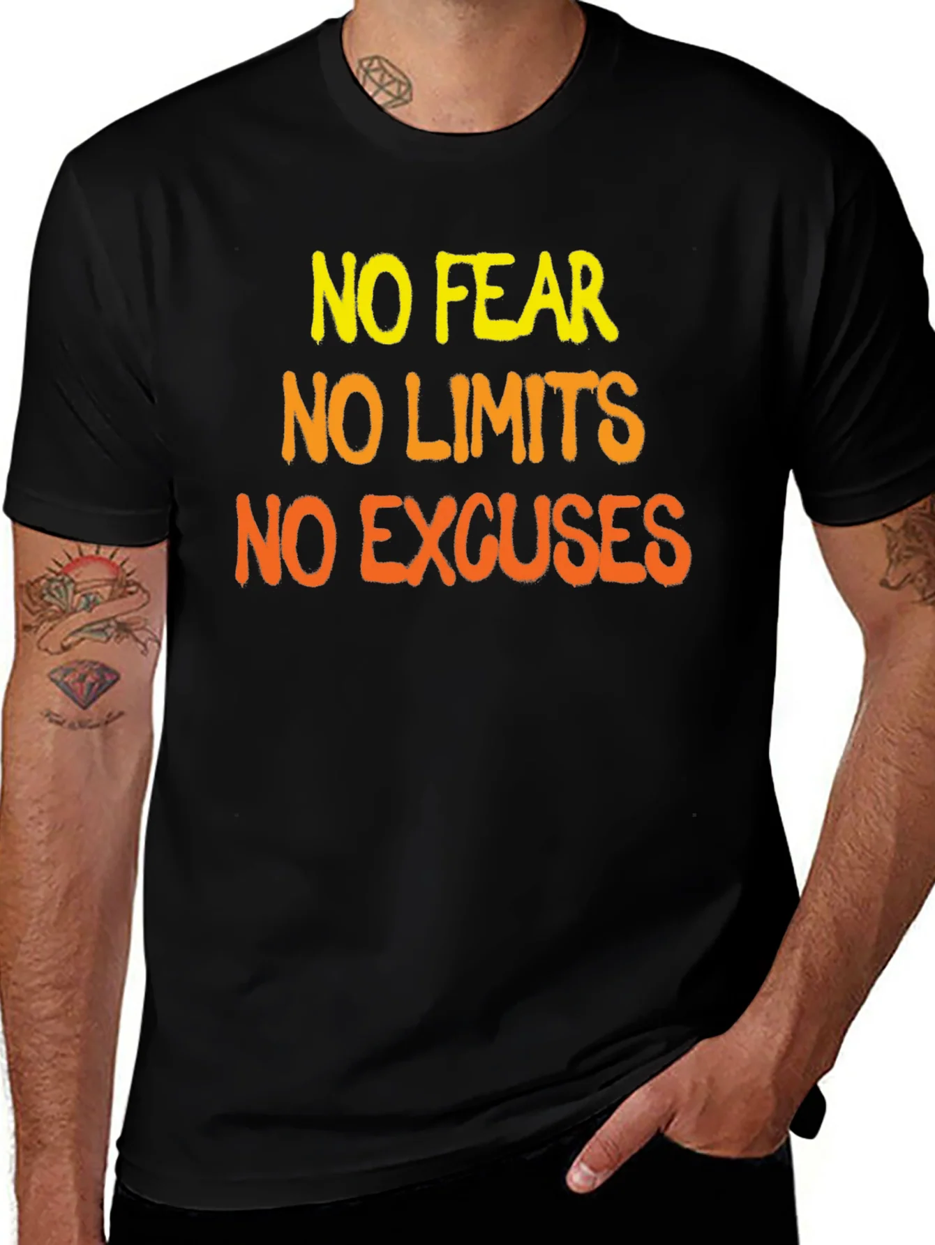 Camiseta Negra Motivacional: Sin Miedo L¨ªmites ni Excusas