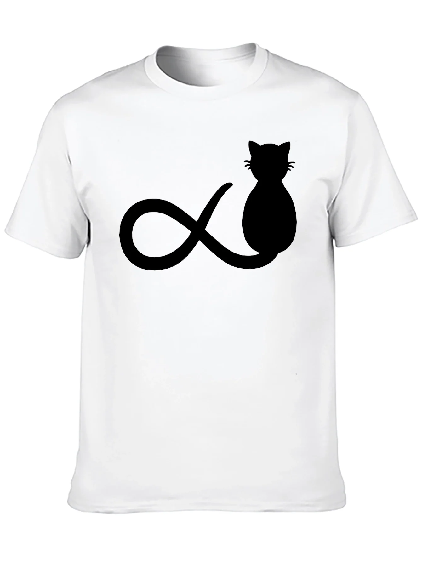 Camiseta Negra Gato Infinito Hombre