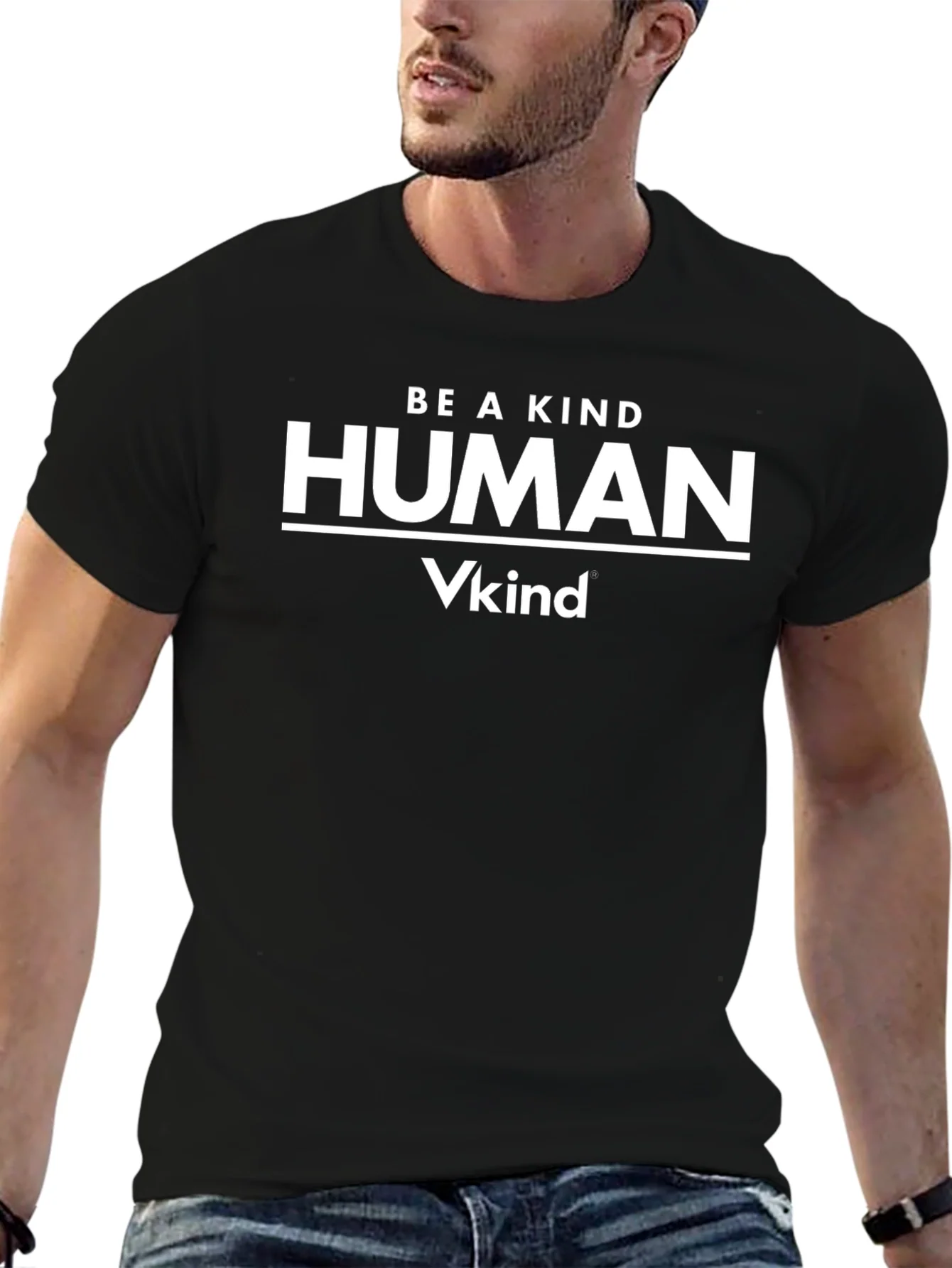 Camiseta Negra Vkind: S¨¦ un Humano Amable