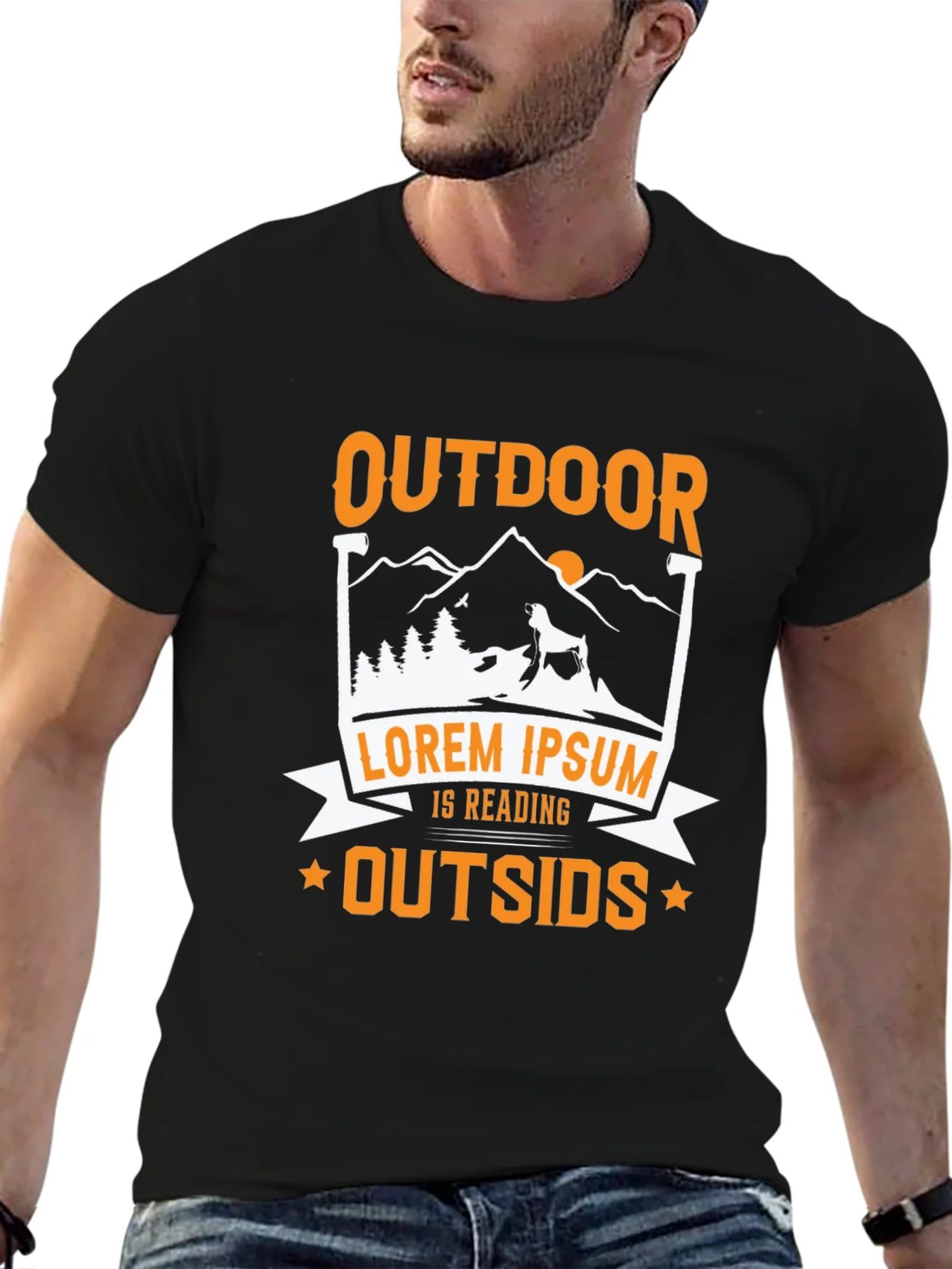 Camiseta Negra Outdoor Is Reading Outsids