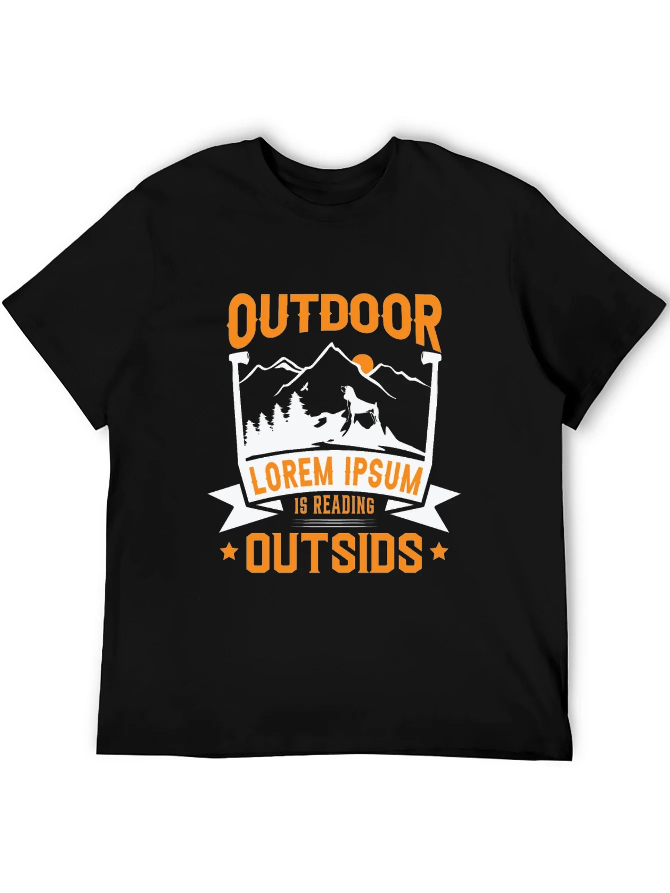 Camiseta Negra Outdoor Is Reading Outsids