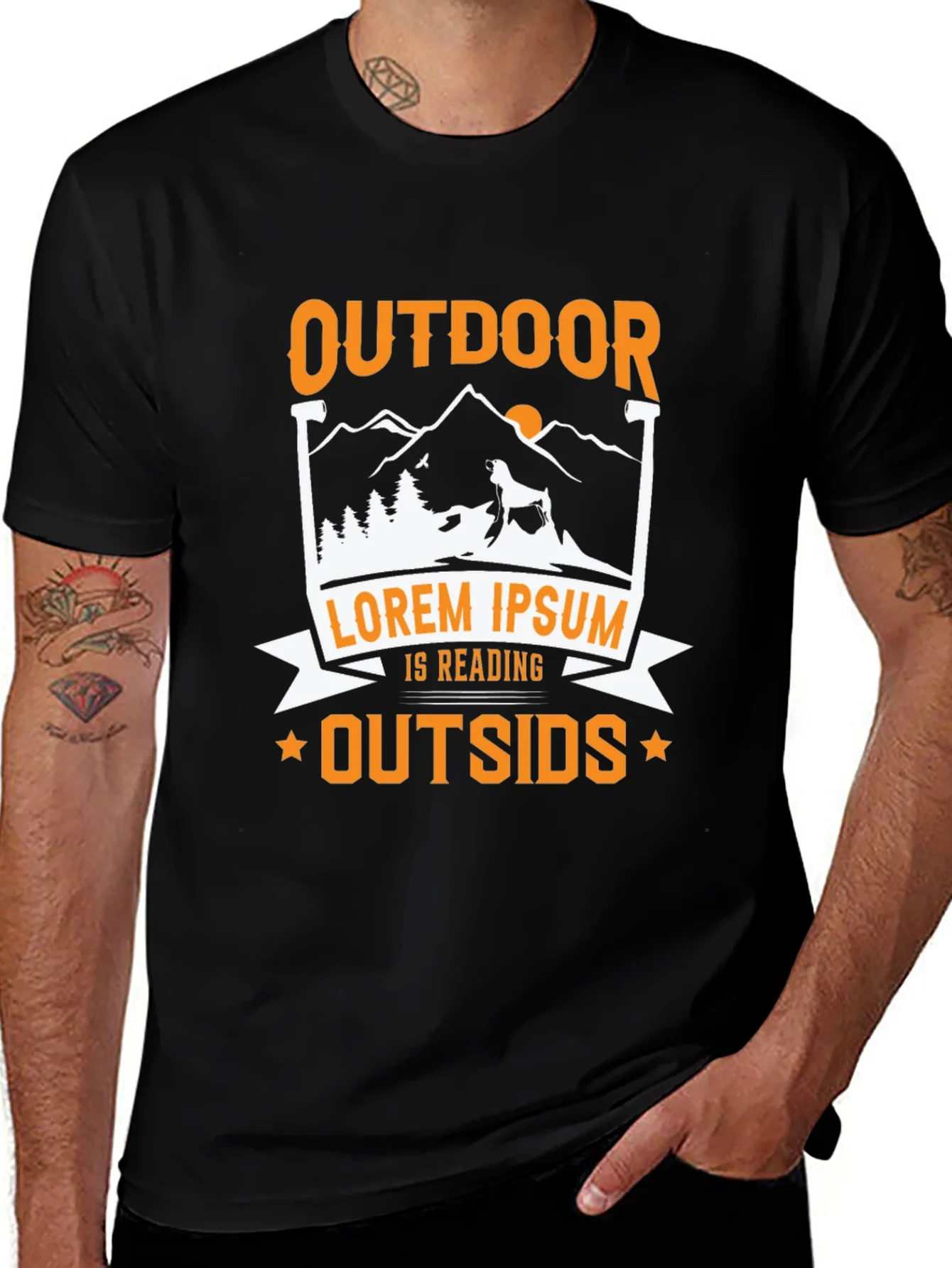 Camiseta Negra Outdoor Is Reading Outsids