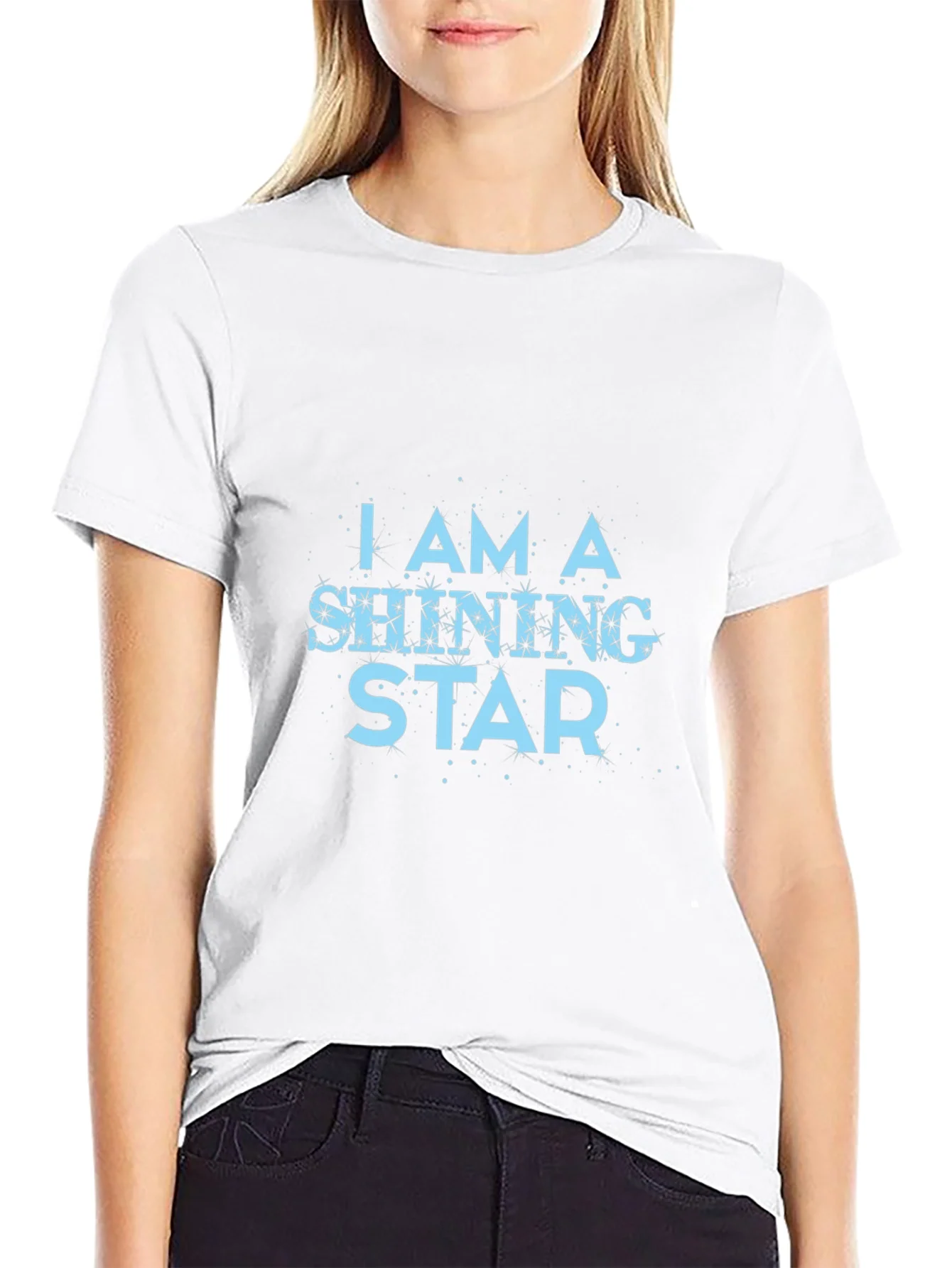 Camiseta Negra con Dise?o Soy una Estrella Brillante