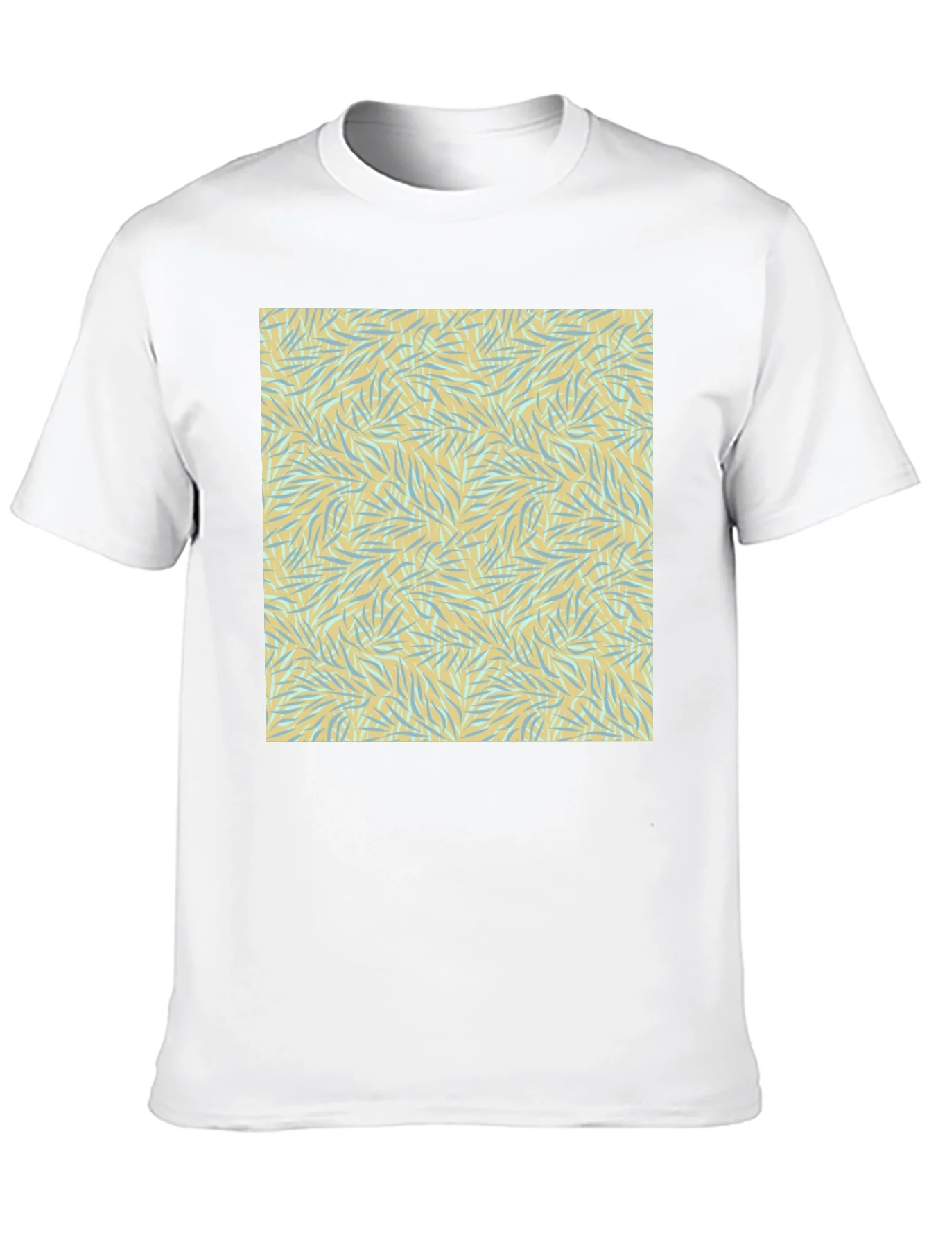 Camiseta Negra Estampado Hojas Tropicales