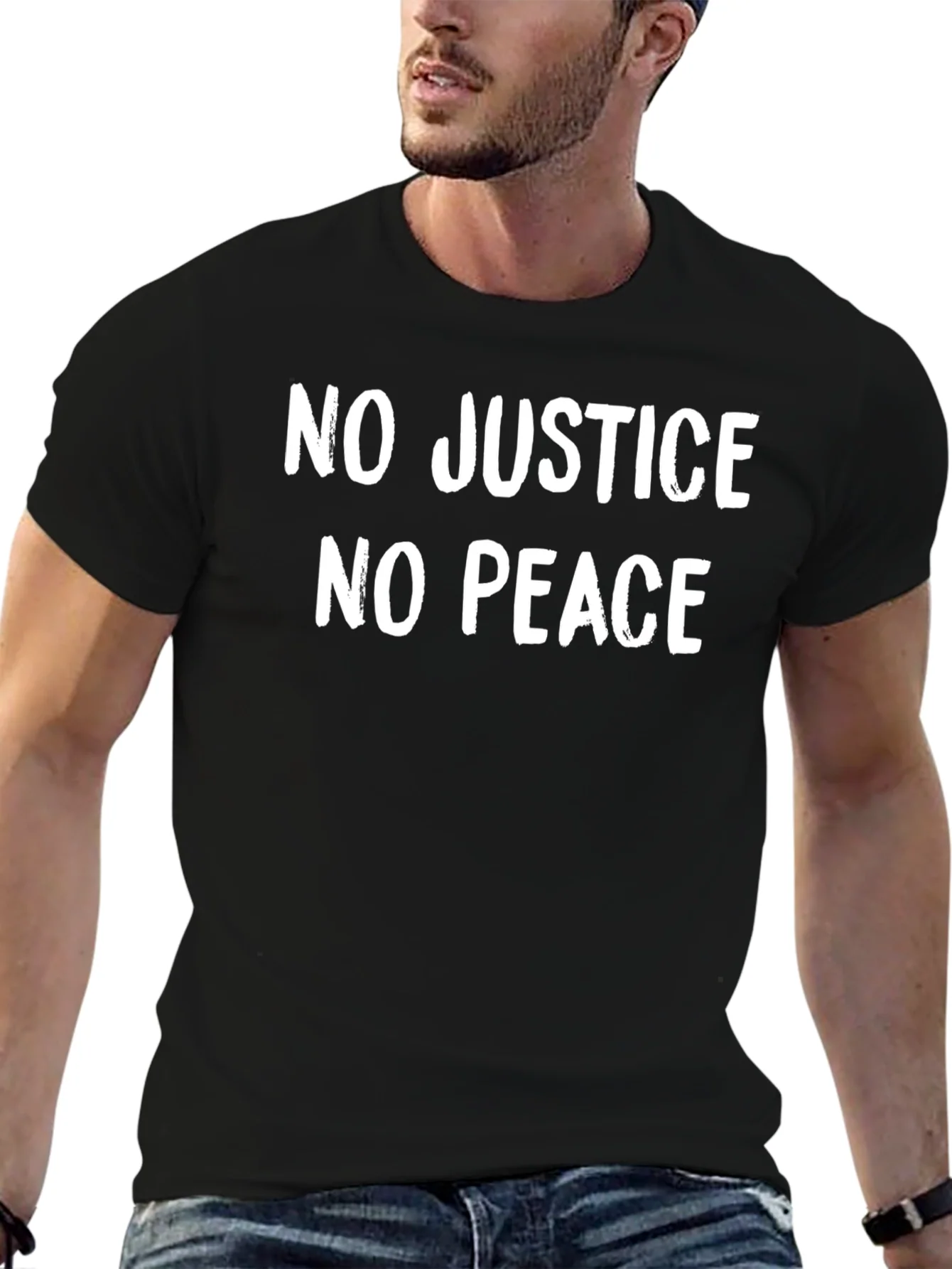 Camiseta Negra: No Justice No Peace