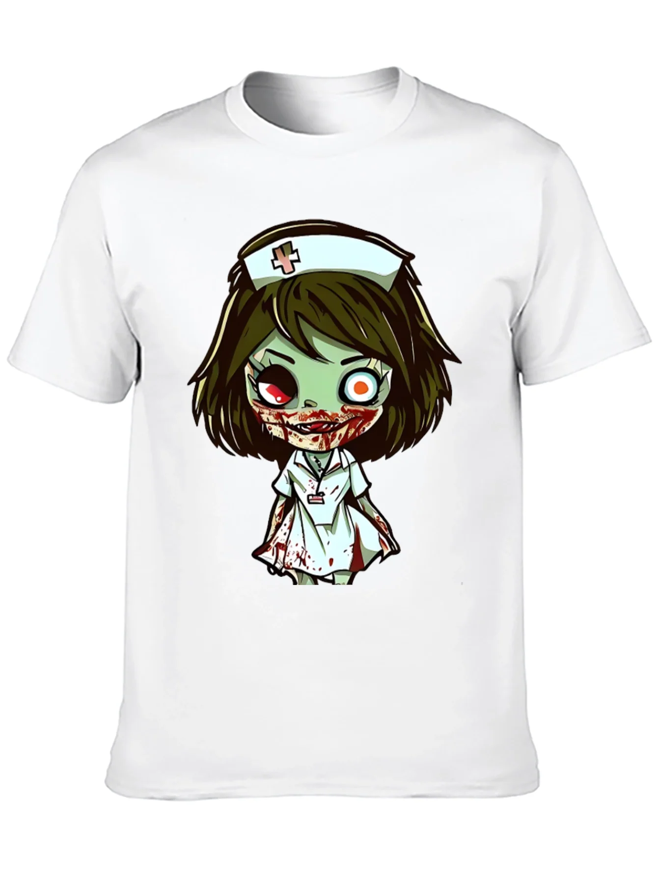 Rebbecca Zombie Nurse Cartoon Graphic T-Shirt