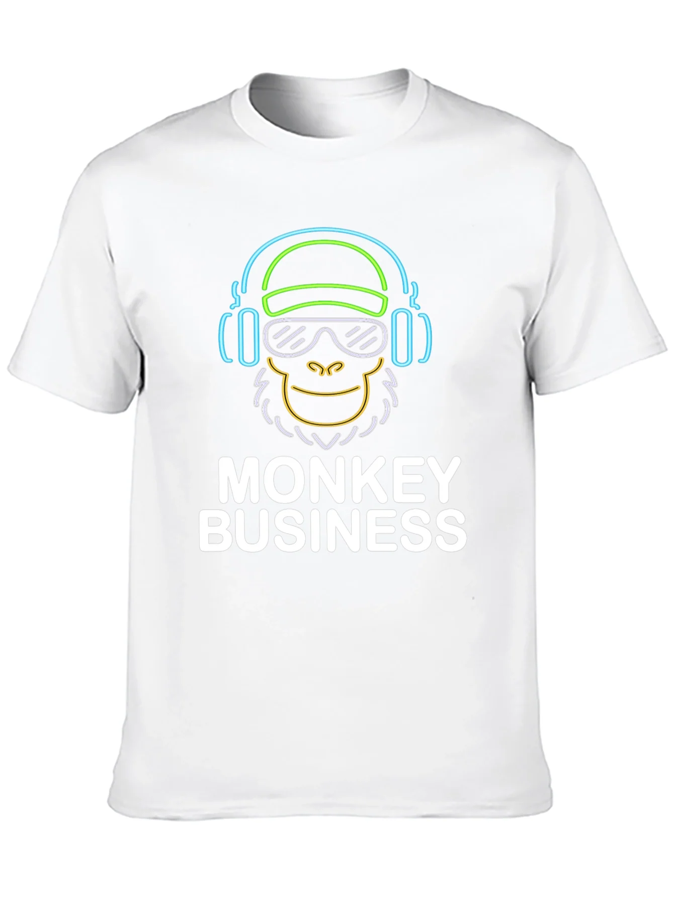 Camiseta Negra Hombre Dise?o Neon Monkey Business