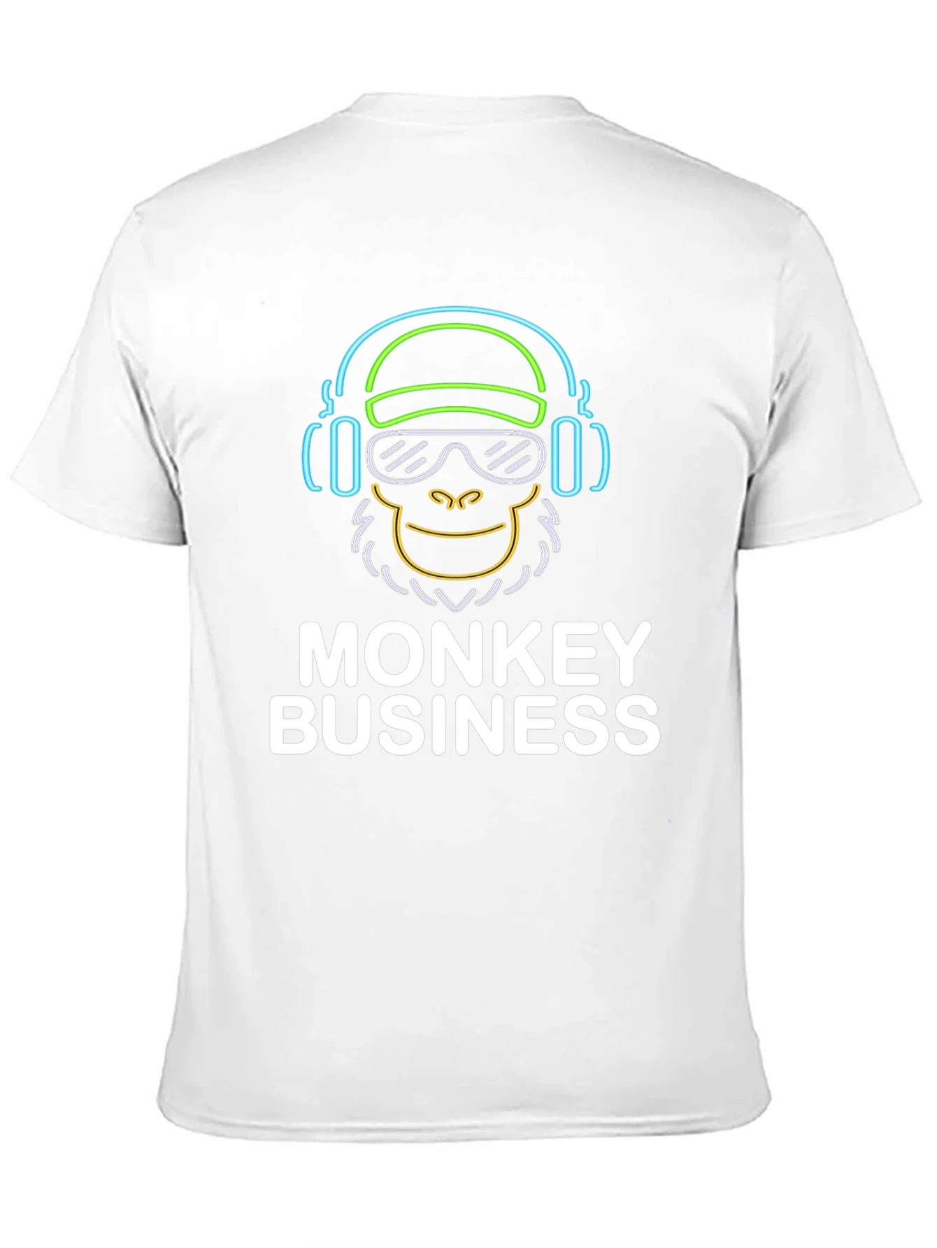 Camiseta Negra Hombre Dise?o Neon Monkey Business