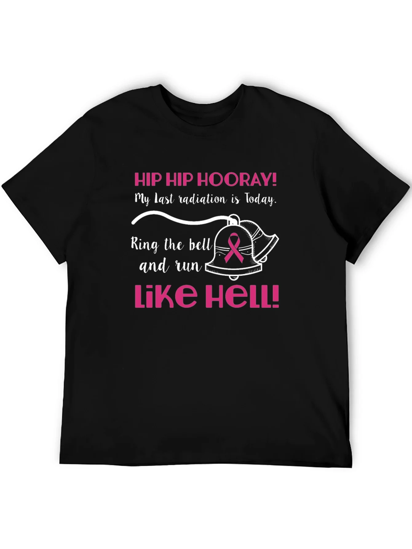Camiseta Negra Hip Hip Hooray C¨¢ncer de Mama