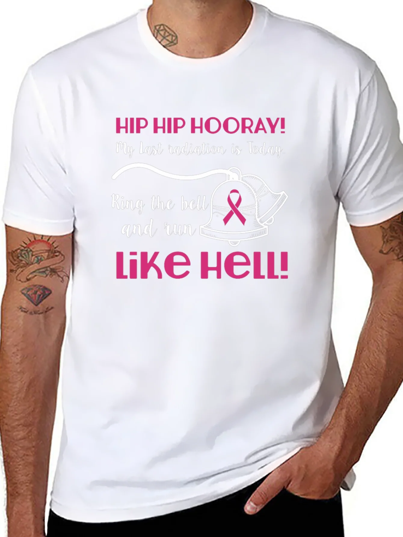 Camiseta Negra Hip Hip Hooray C¨¢ncer de Mama