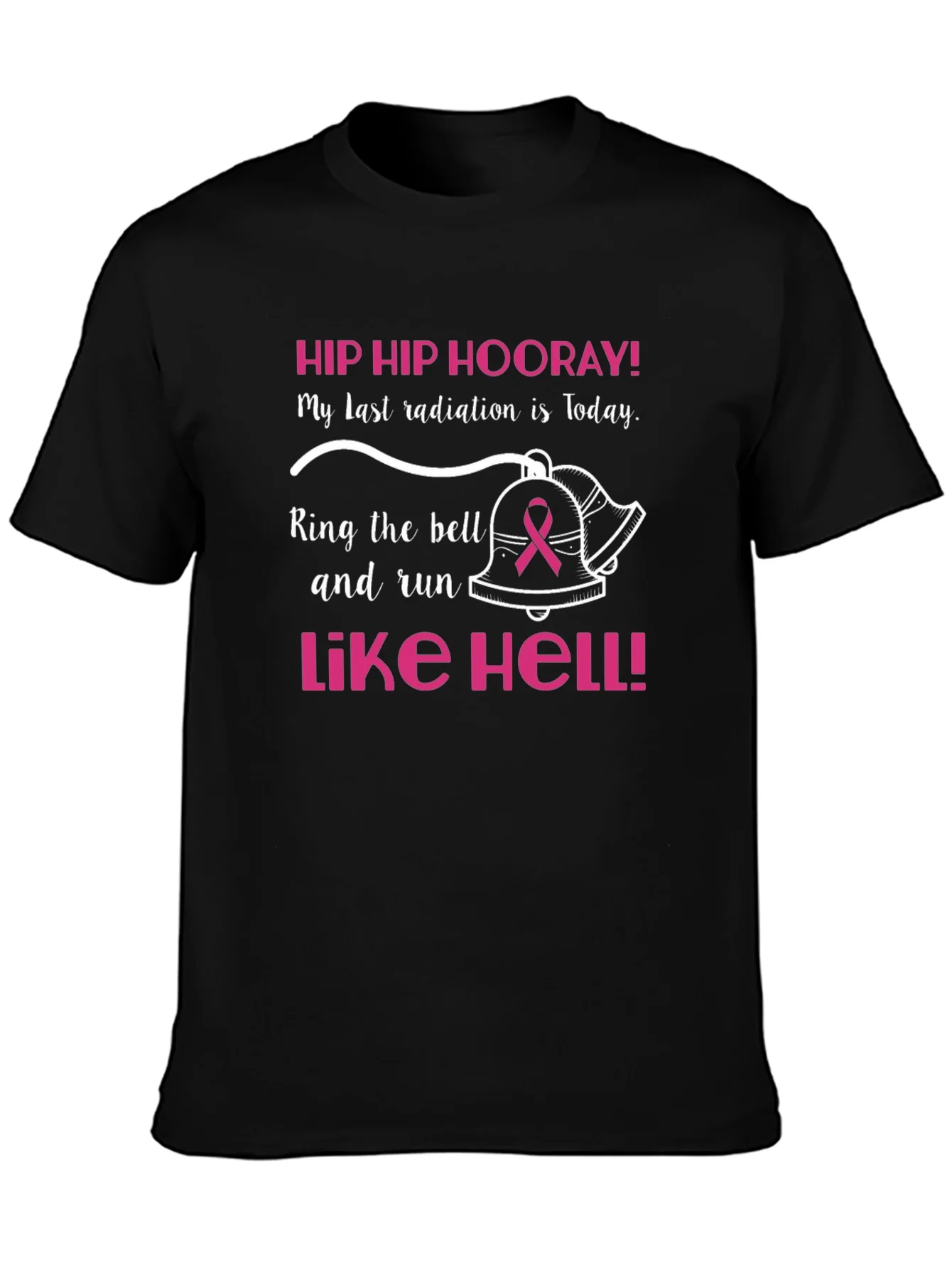 Camiseta Negra Hip Hip Hooray C¨¢ncer de Mama