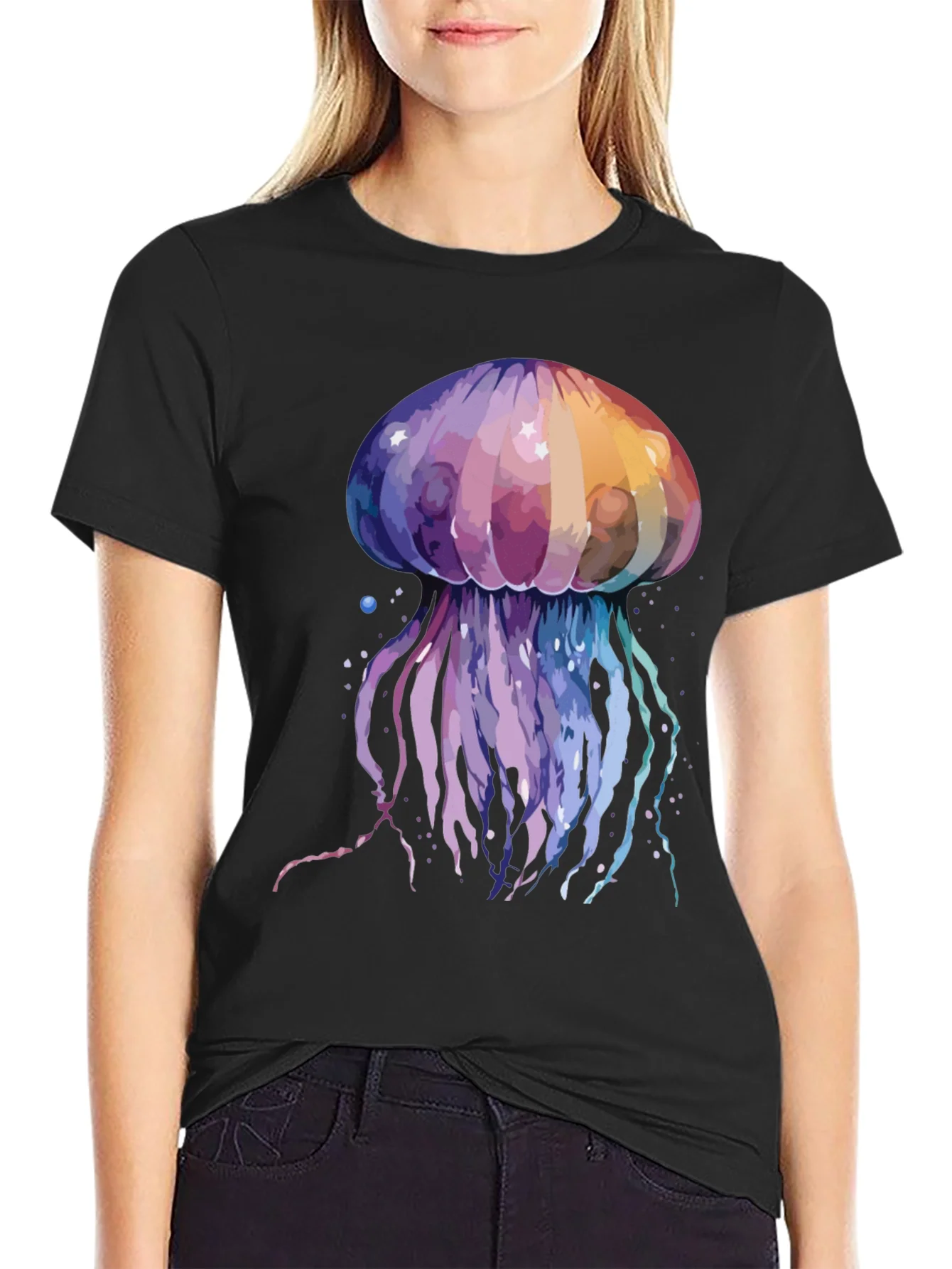 Camiseta Hombre Dise?o Medusa Acuarela