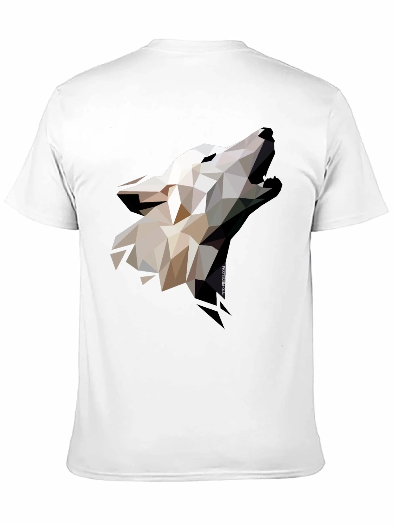Camiseta Negra Lobo Geom¨¦trico Hombre Dise?o Moderno