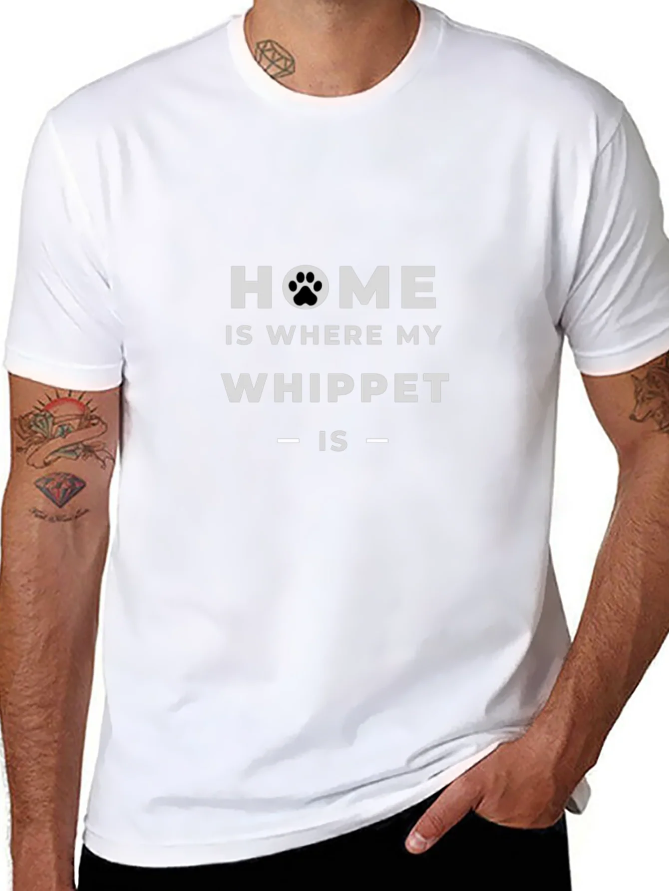 Camiseta Negra Home is Where my Whippet is