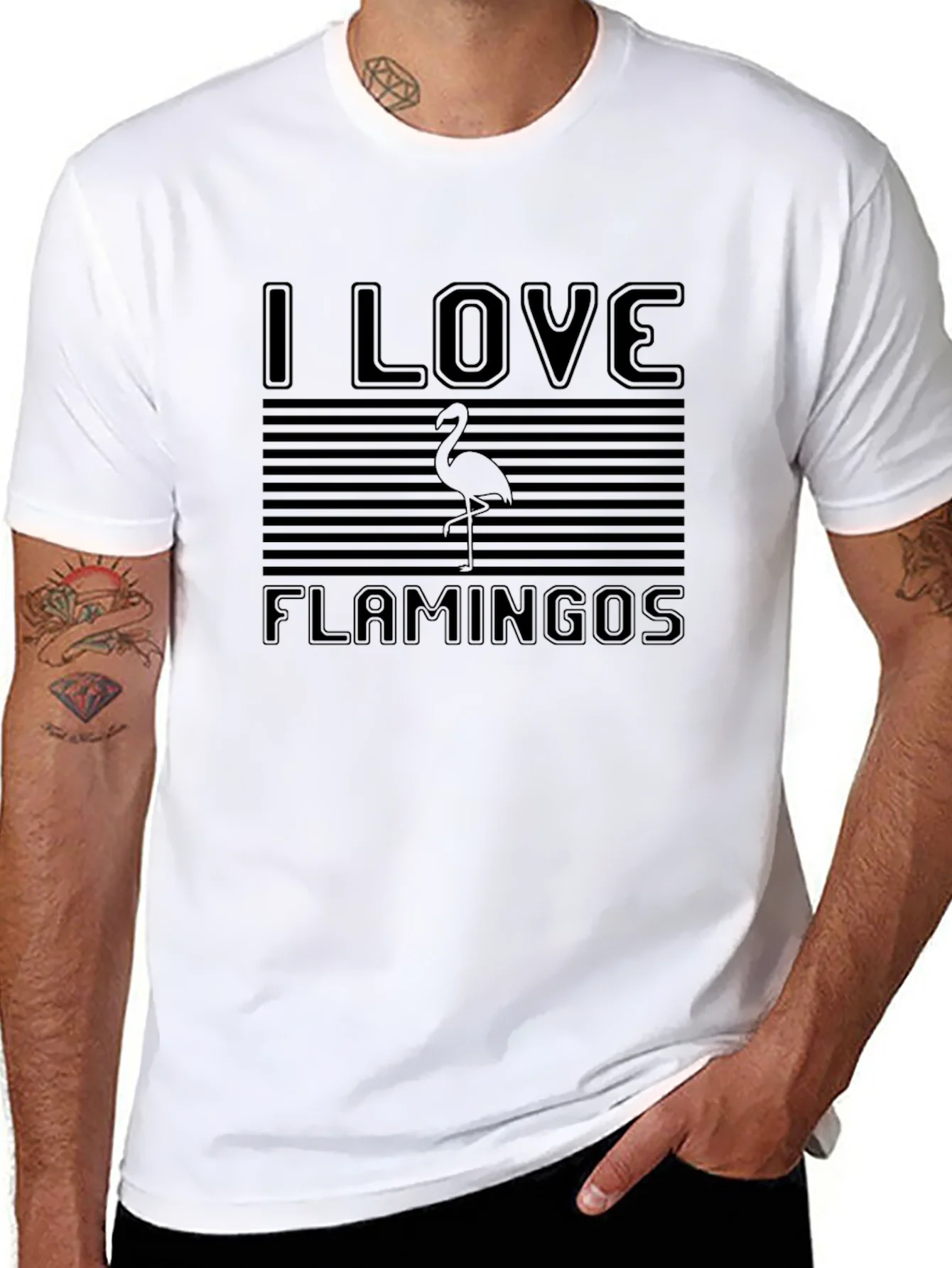 Camiseta Negra: Amo los Flamencos