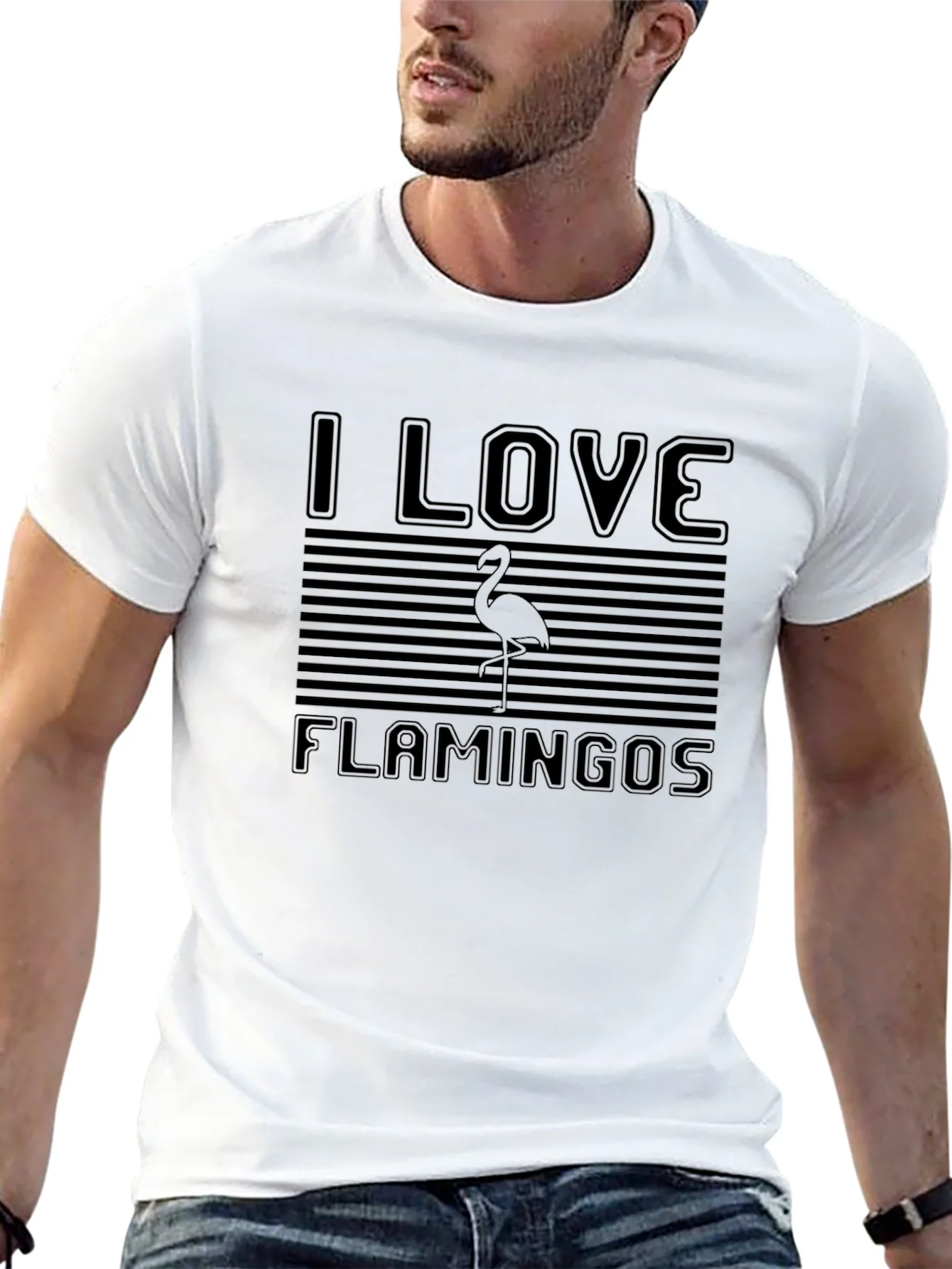 Camiseta Negra: Amo los Flamencos