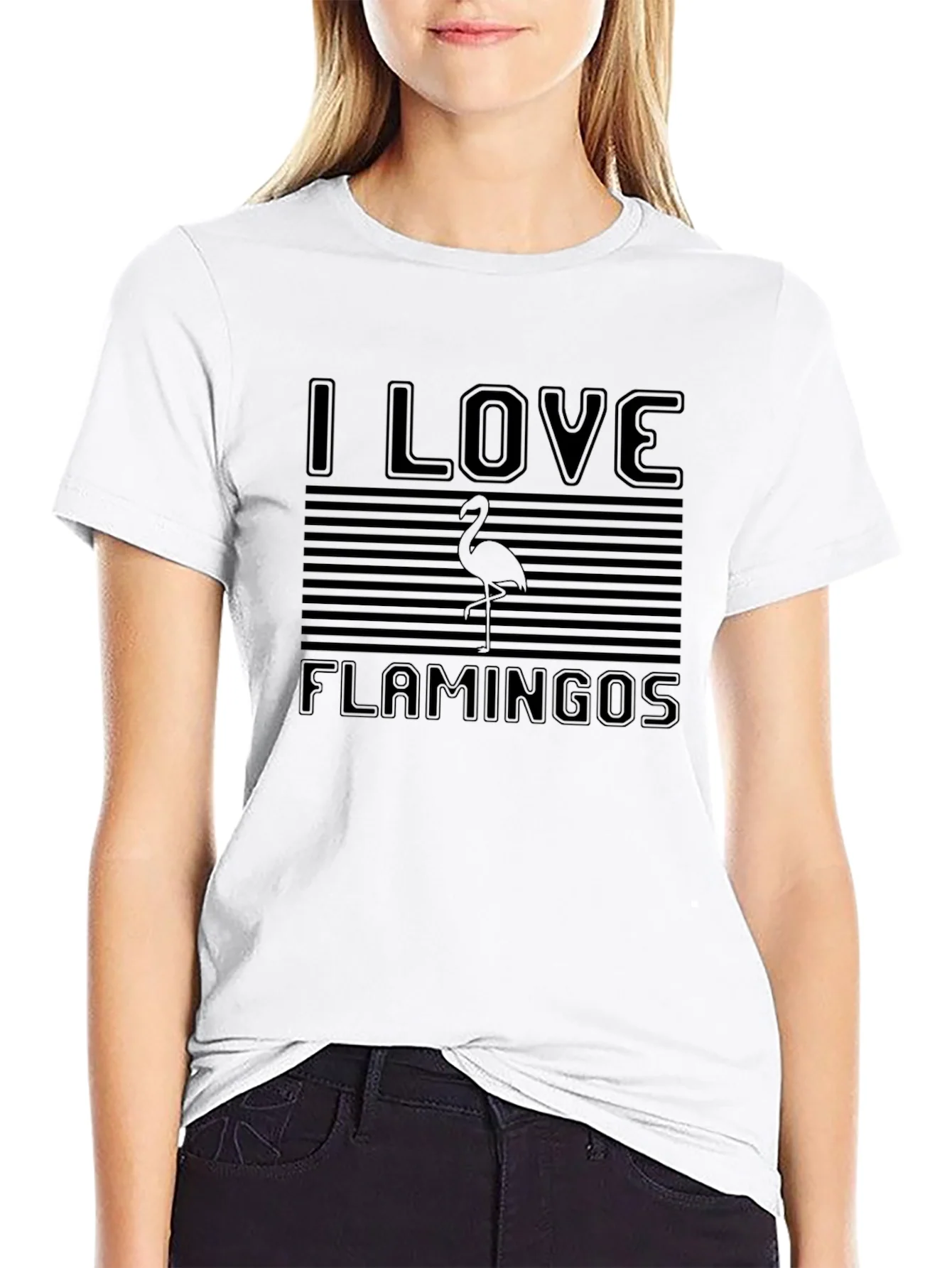 Camiseta Negra: Amo los Flamencos