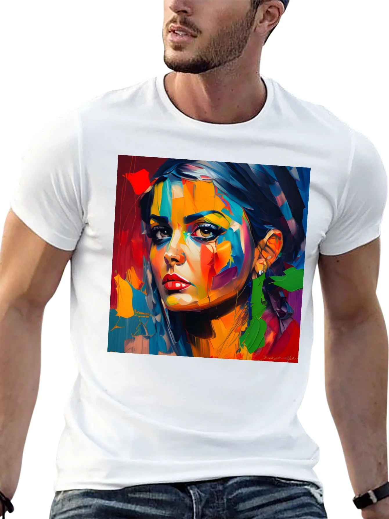 Rebbecca Abstract Woman Portrait Graphic T-Shirt