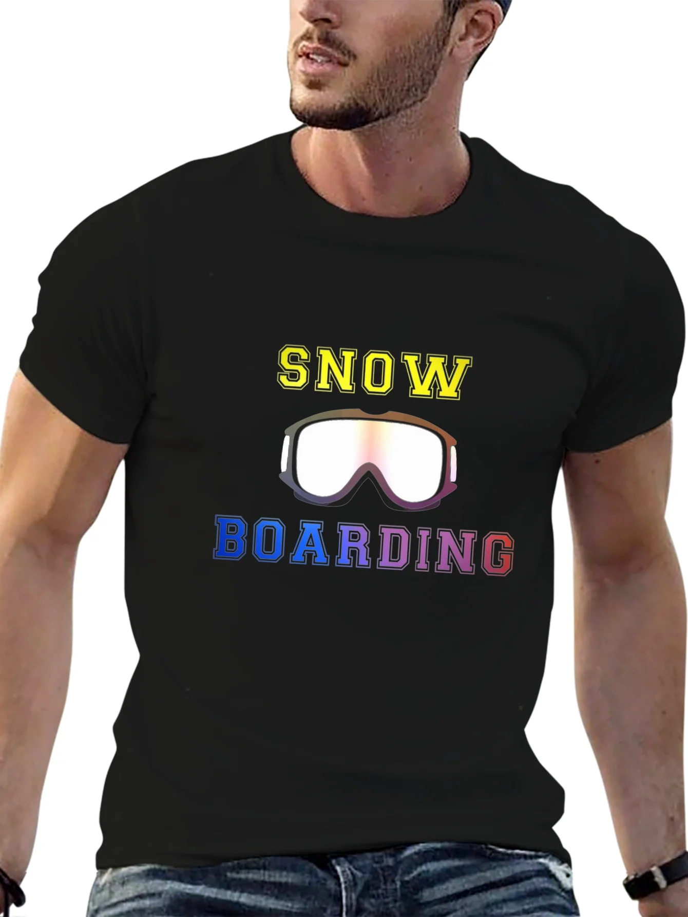 Camiseta Negra Snowboarding Deportes Invierno