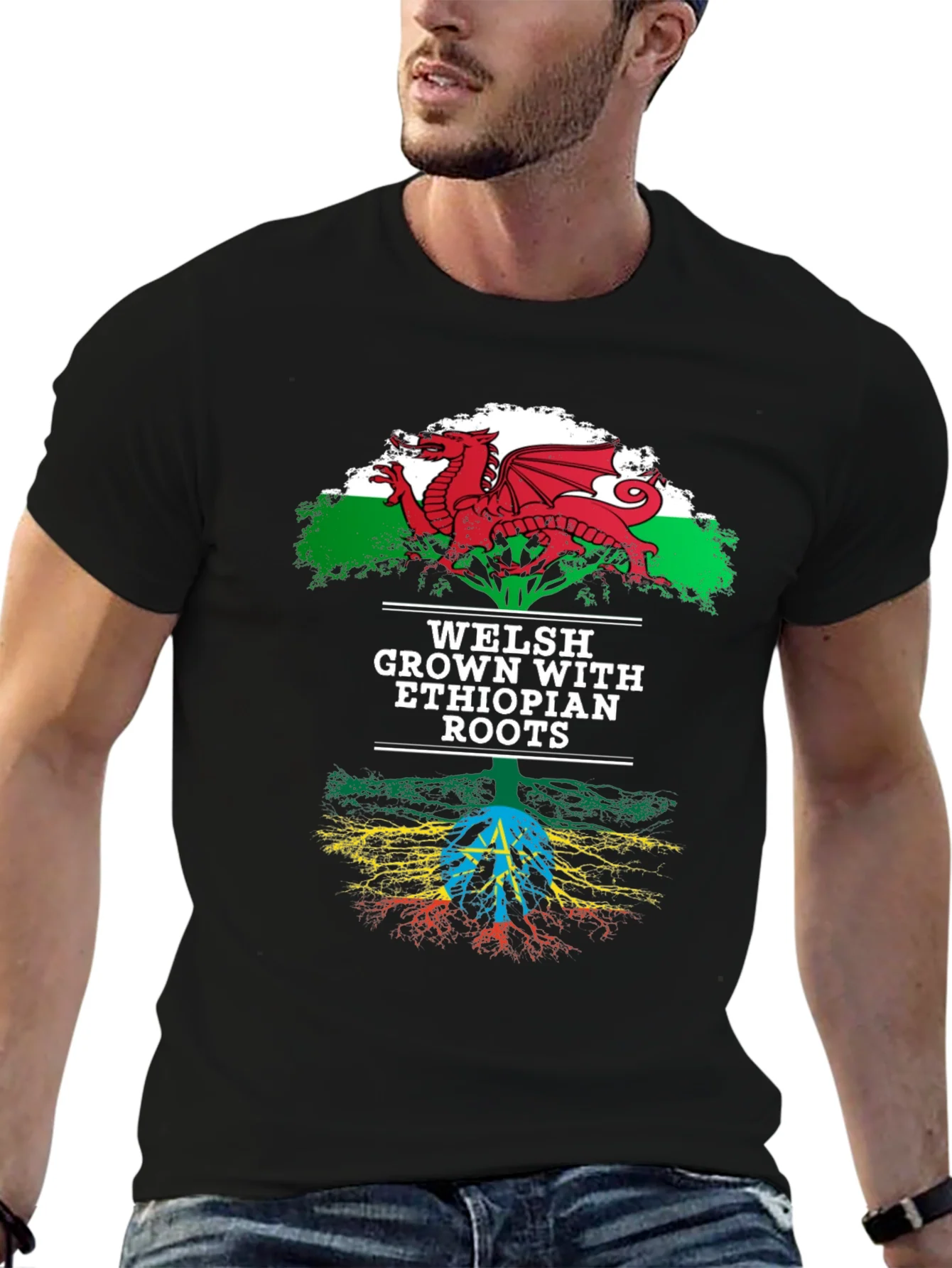 Camiseta Welsh Grown Ethiopian Roots