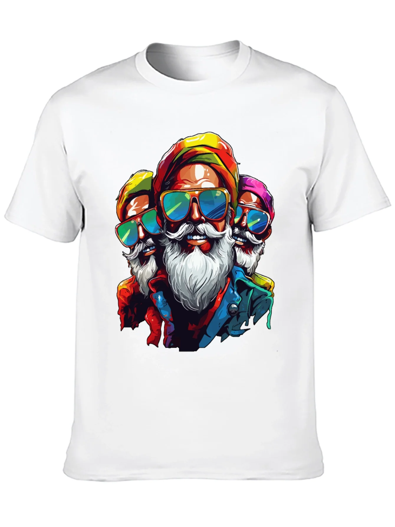 Camiseta Negra con Dise?o de Tres Reyes Magos Modernos