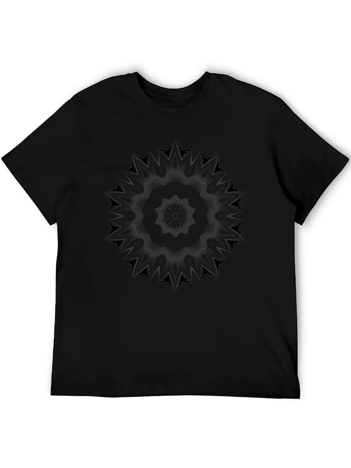 Camiseta Negra Mandala Hombre Casual