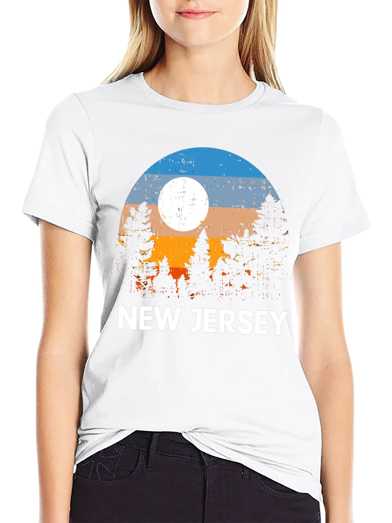 Camiseta Hombre Dise?o Atardecer New Jersey