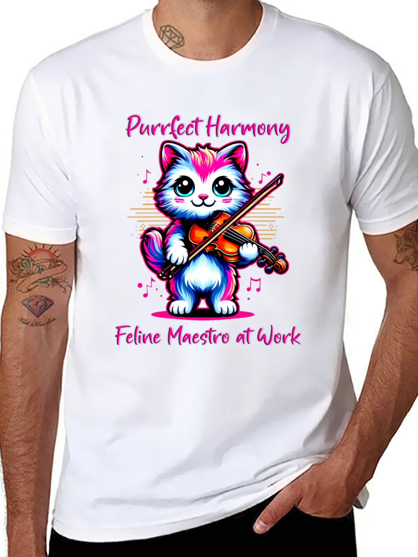 Camiseta Gato Violinista: Armon¨ªa Felina