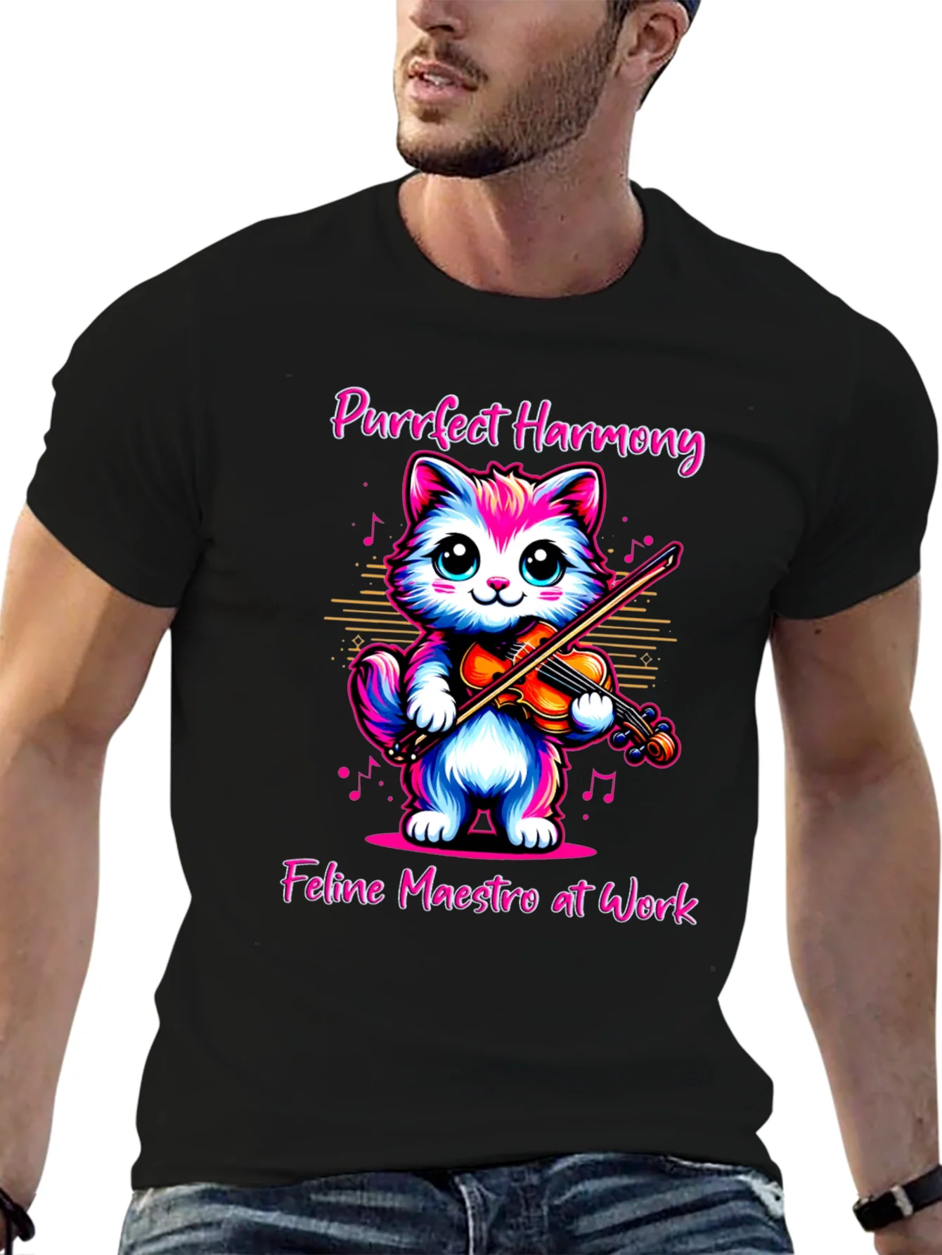 Camiseta Gato Violinista: Armon¨ªa Felina