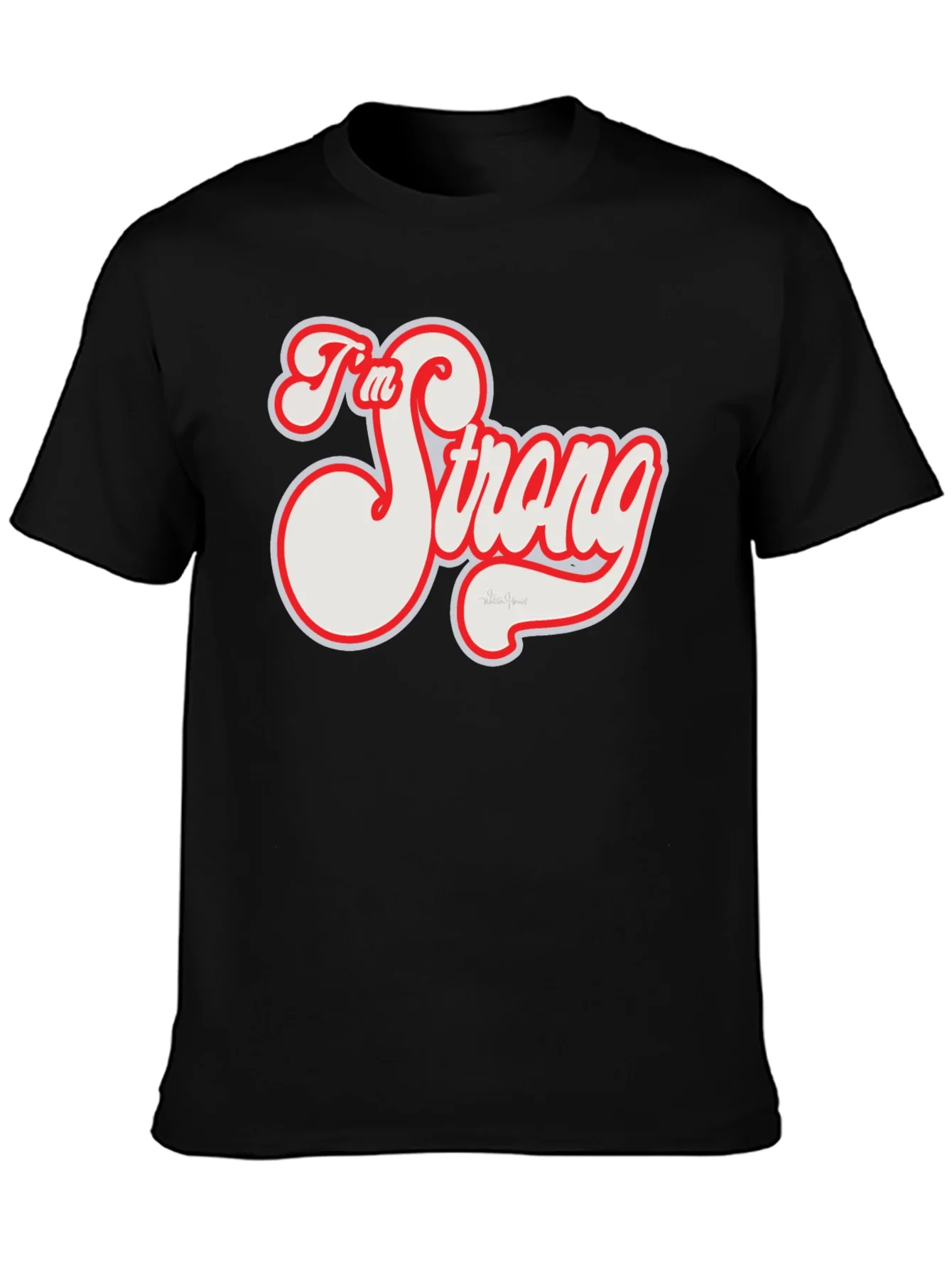 Camiseta Negra Im Strong Estilo Retro