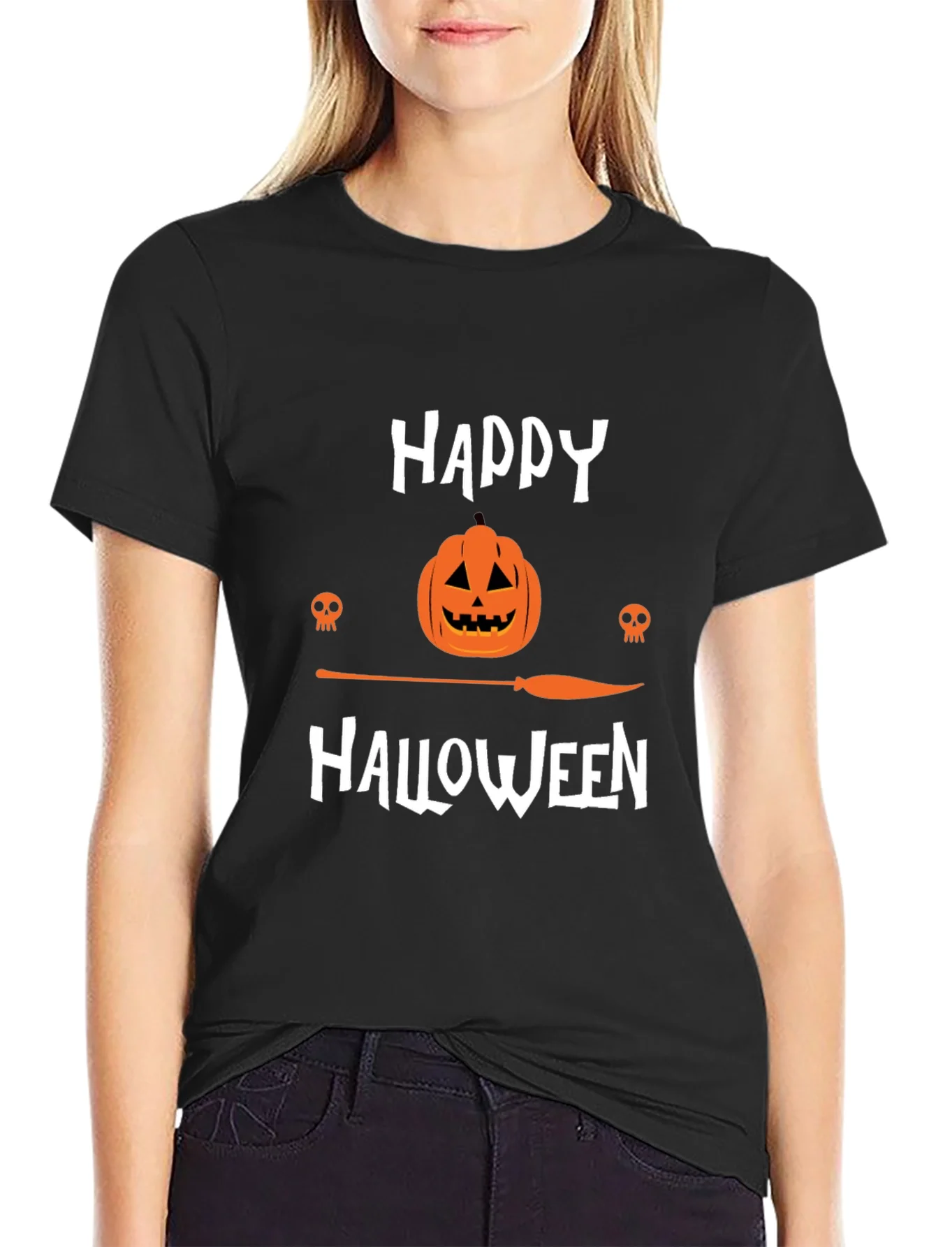 Camiseta Negra Happy Halloween