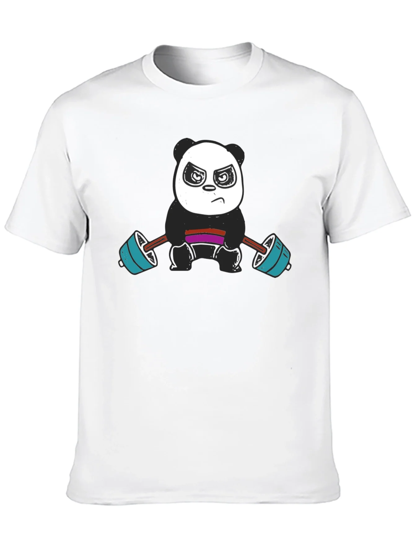 Rebbecca Weightlifting Panda Graphic Tee - Black Cotton T-Shirt