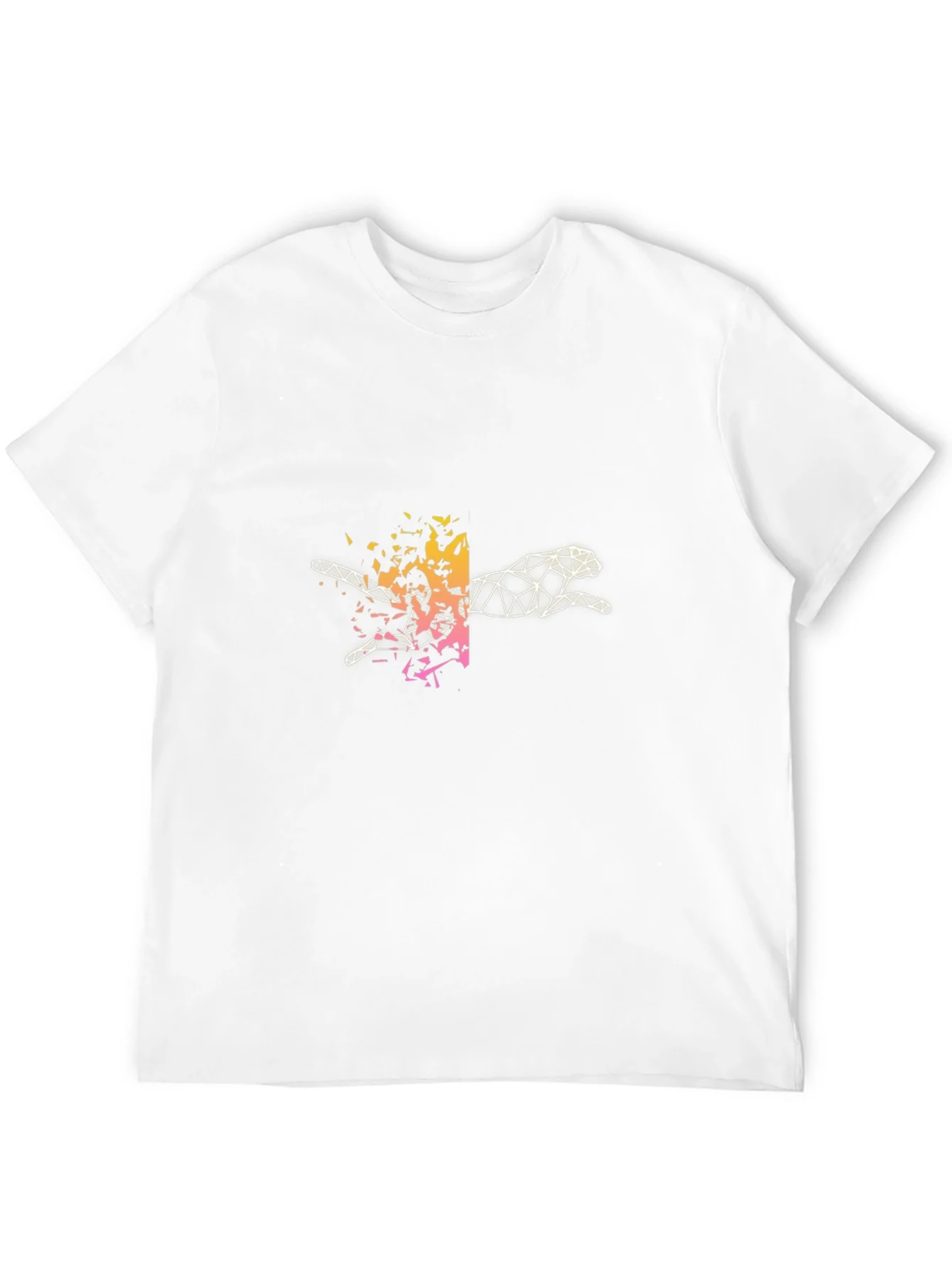 Camiseta Negra Hombre Dise?o Felino Geom¨¦trico