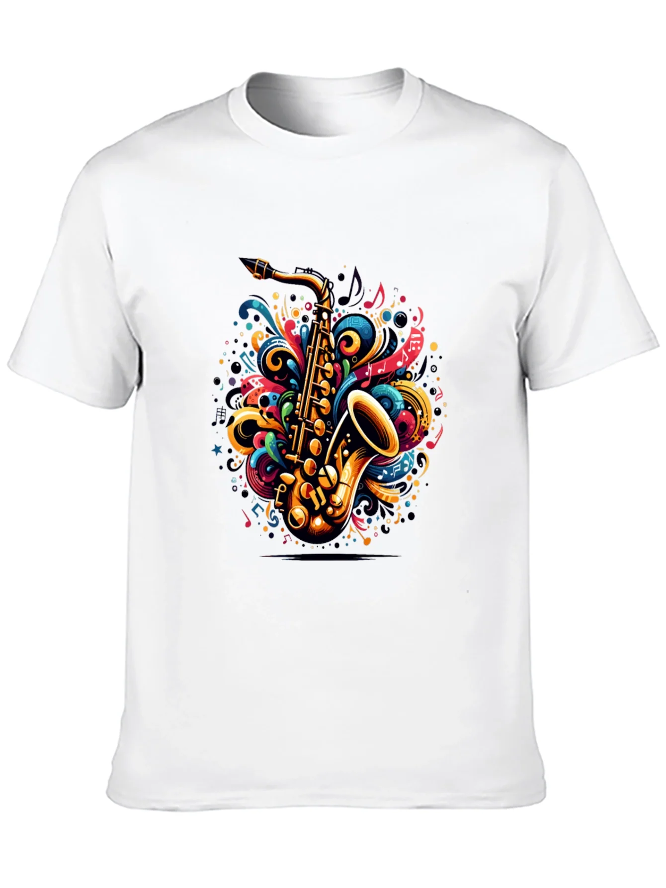 Camiseta Negra con Dise?o de Saxof¨®n Musical