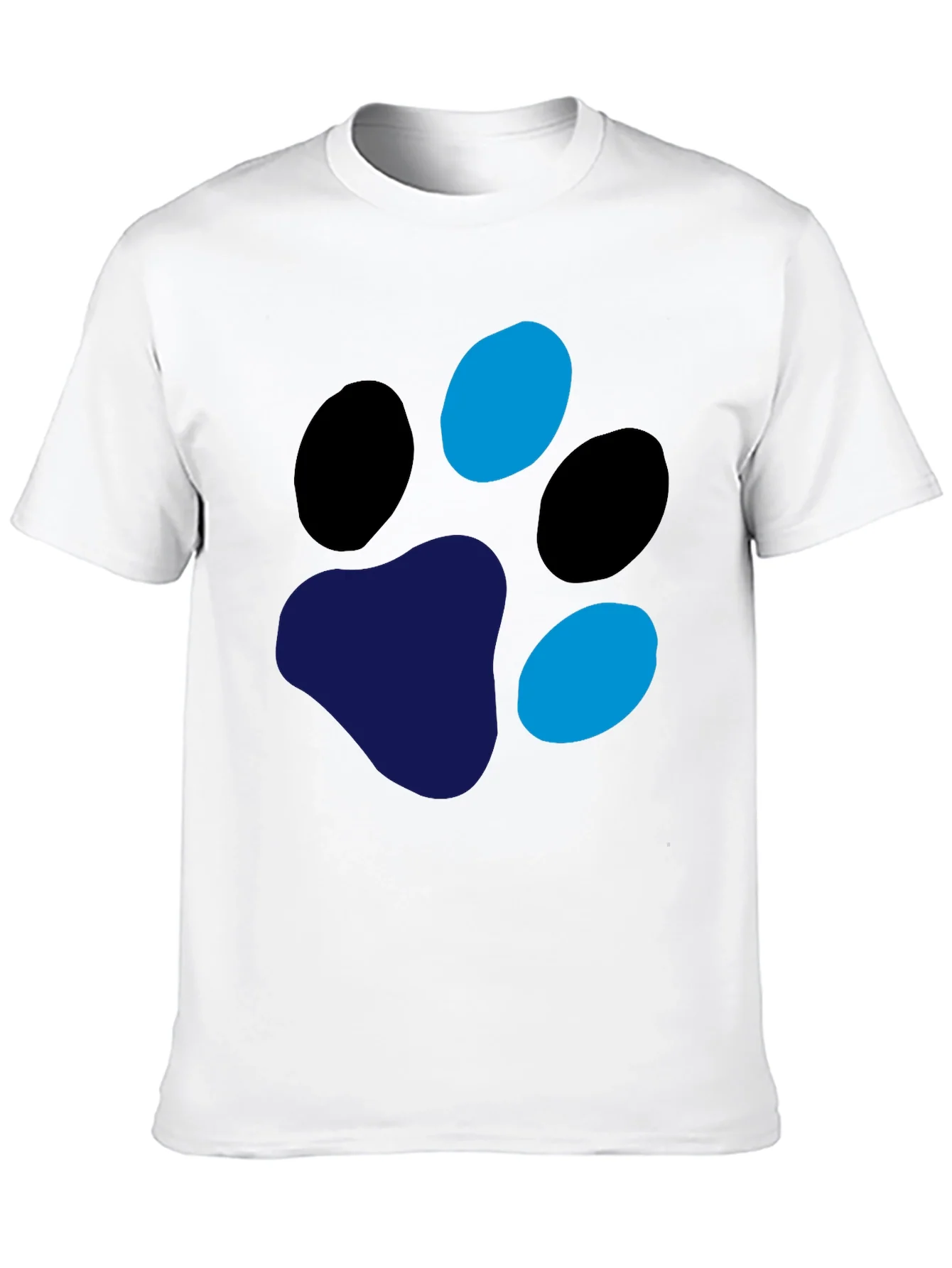 Camiseta Negra con Huella de Pata de Animal