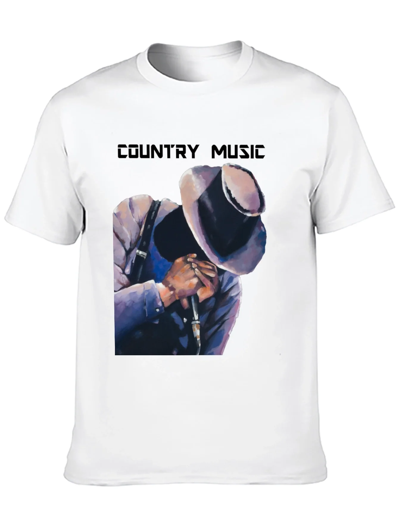 Camiseta Negra Country Music con Dise?o Art¨ªstico