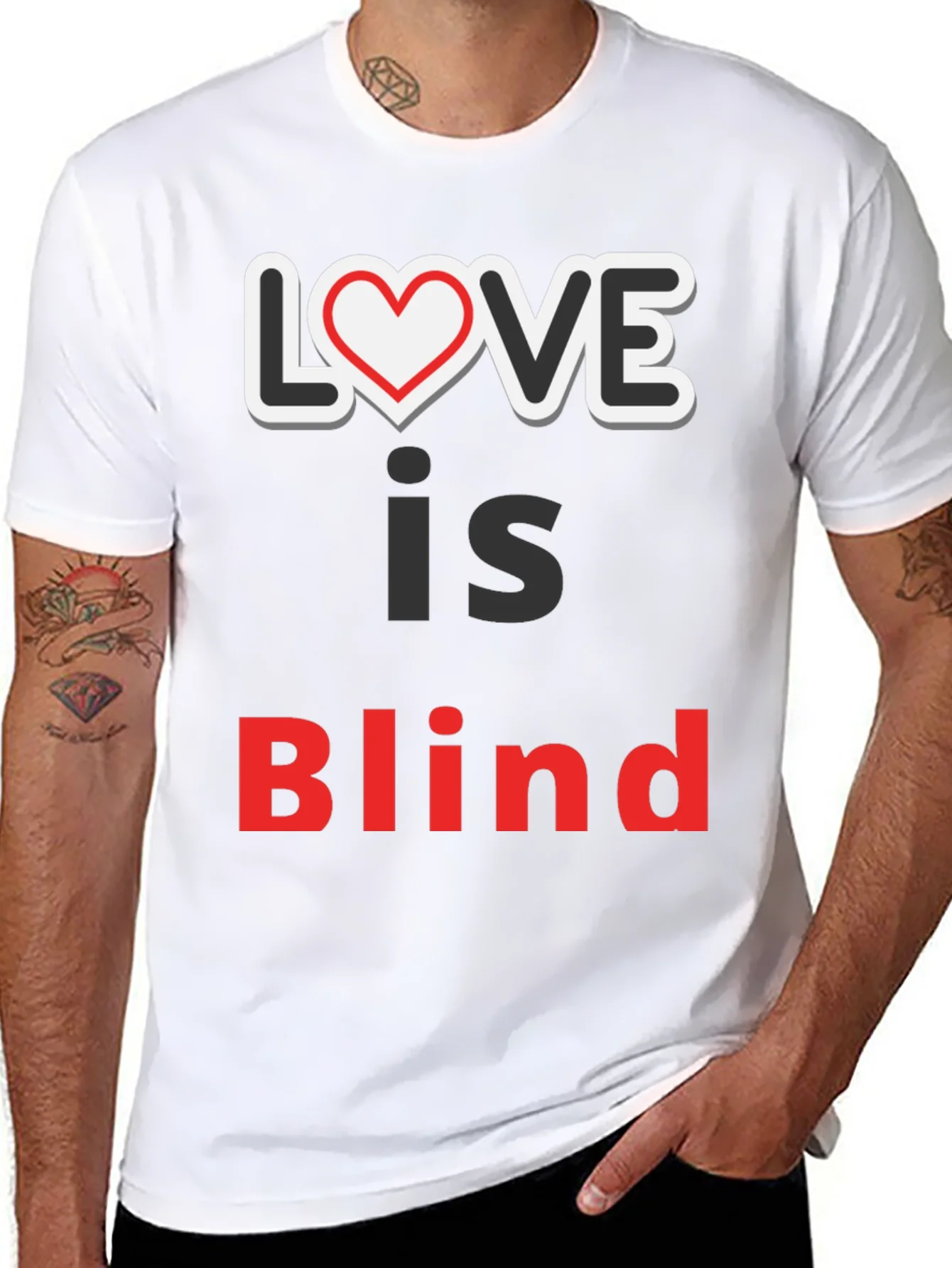 Camiseta Negra Love is Blind para Hombre