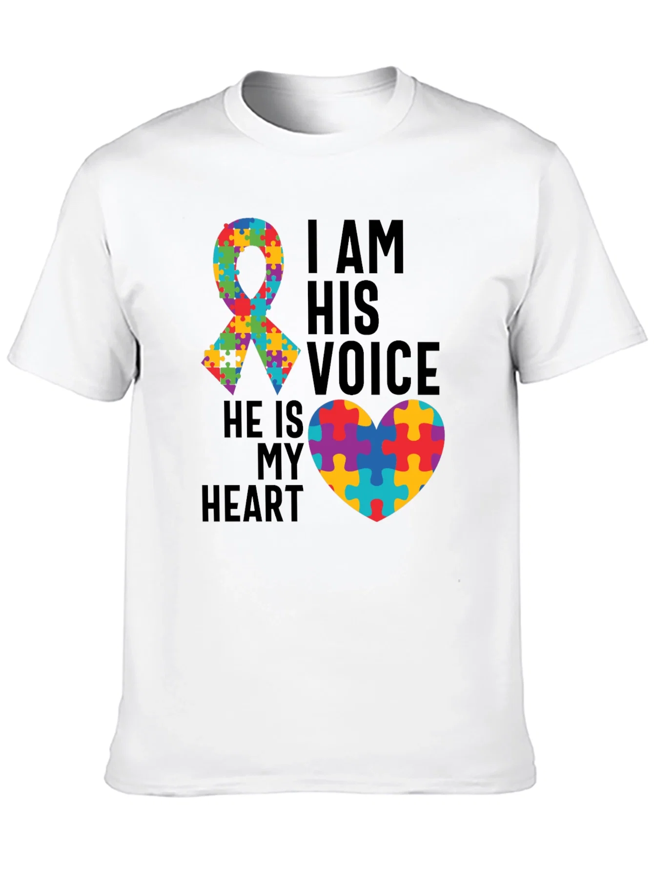 Rebbecca Autism Awareness T-Shirt: I Am His Voice Heart
