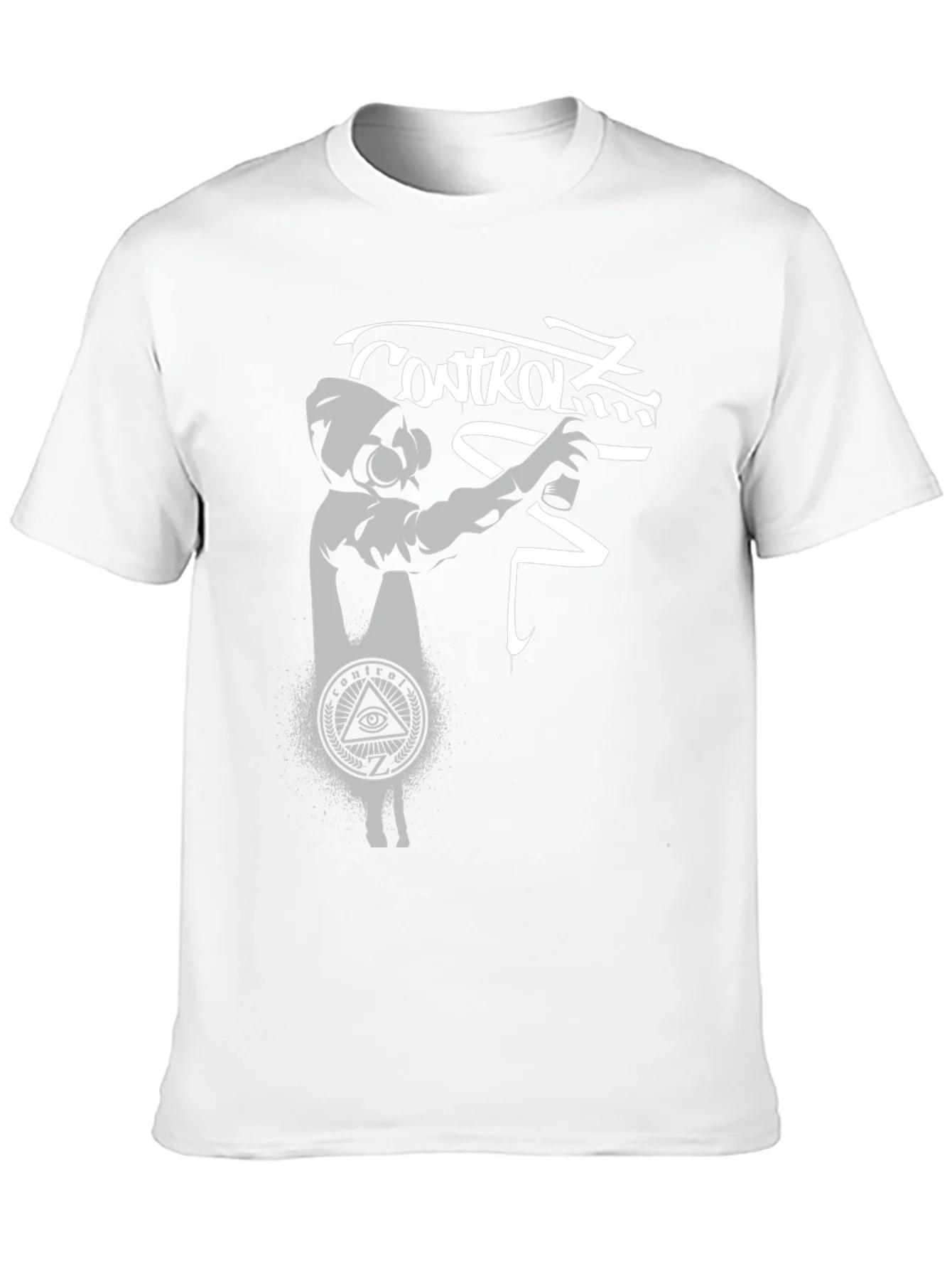 Camiseta Negra Estampado Graffiti Control