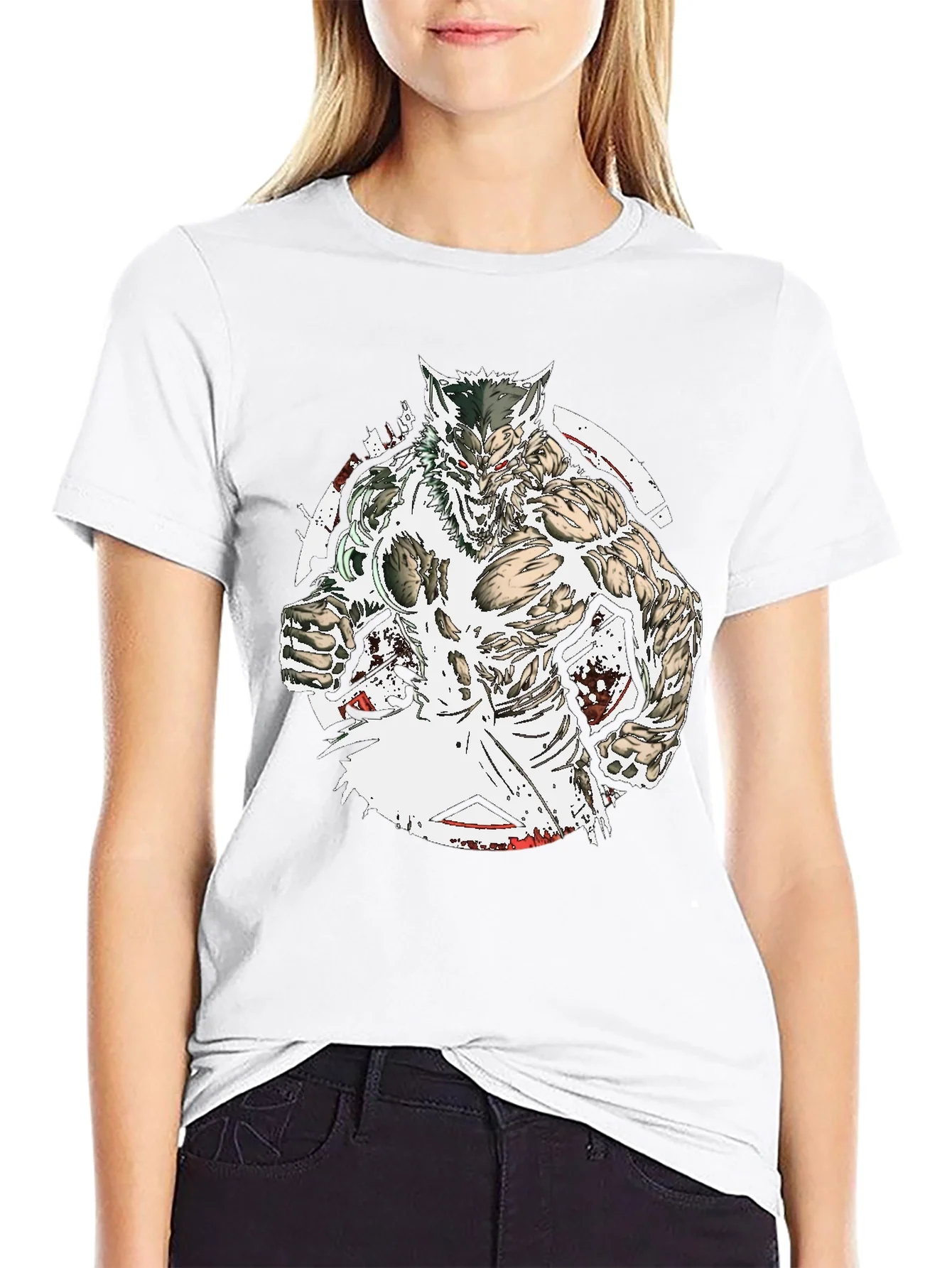 Rebbecca Werewolf Graphic Tee - Black Cotton T-Shirt