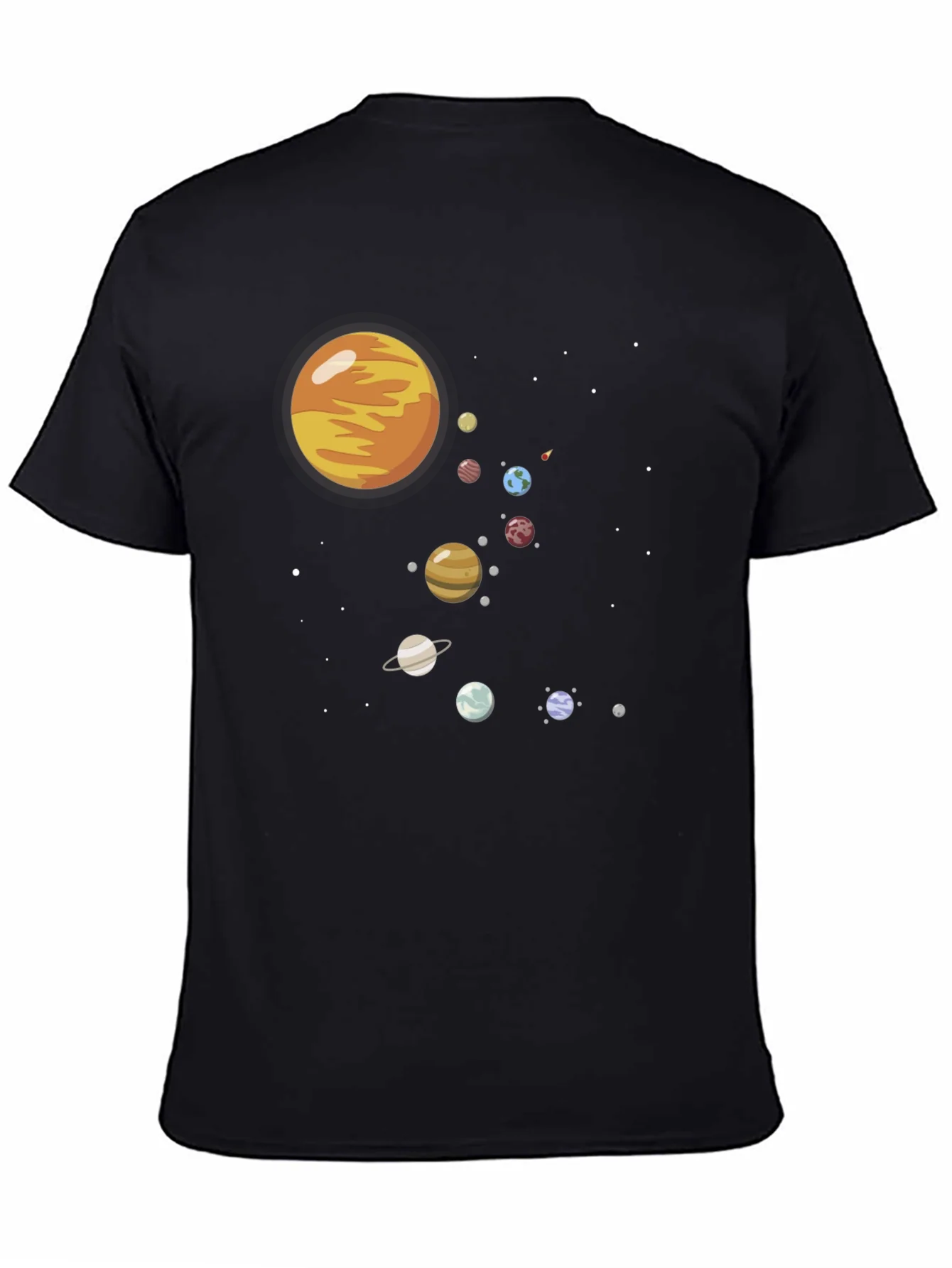 Rebbecca Solar System Graphic Print Black Tee