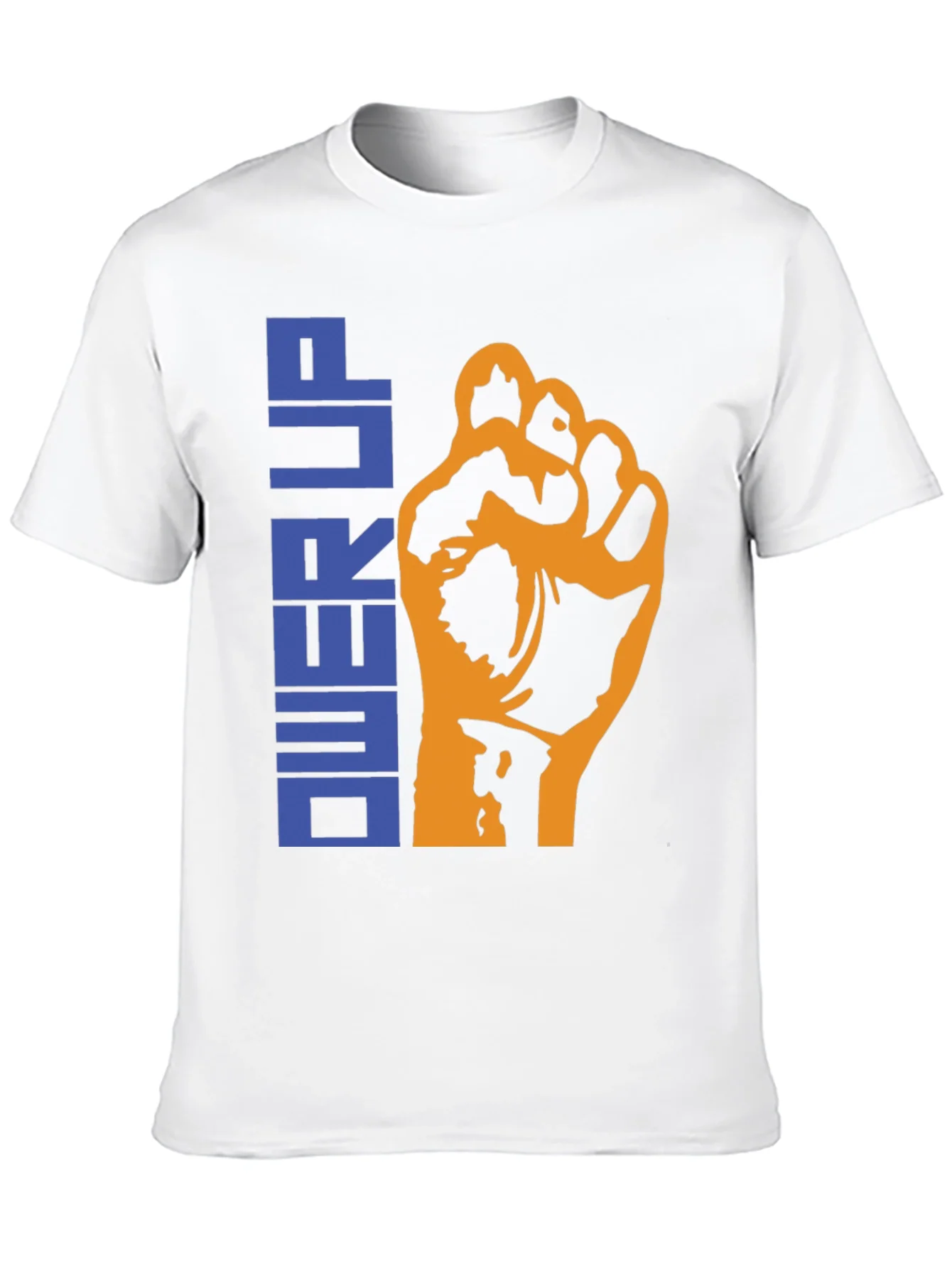 Camiseta Negra Power Up con Dise?o de Pu?o Alzado