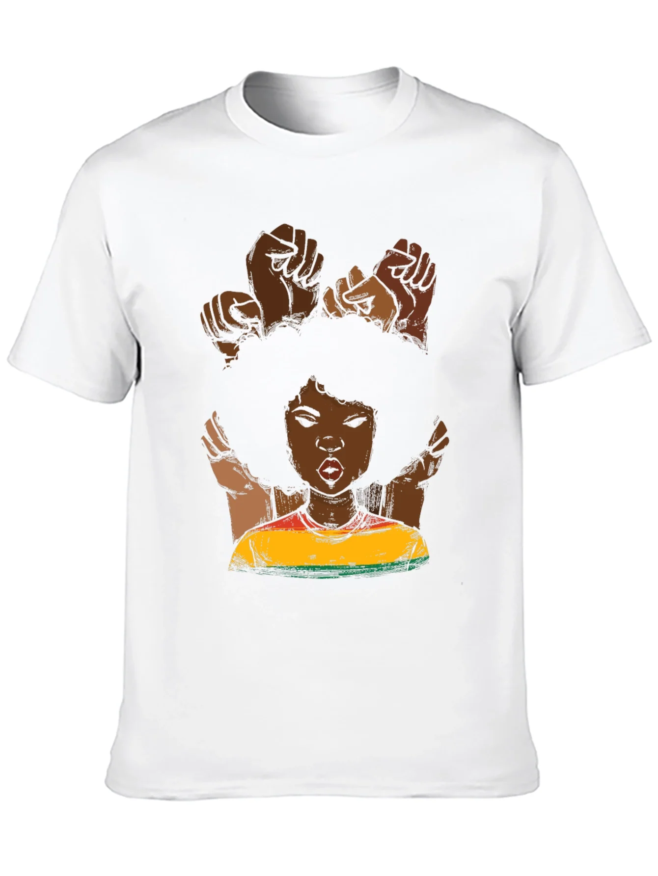 Rebbecca Black Power Fist Afro Woman Graphic Tee