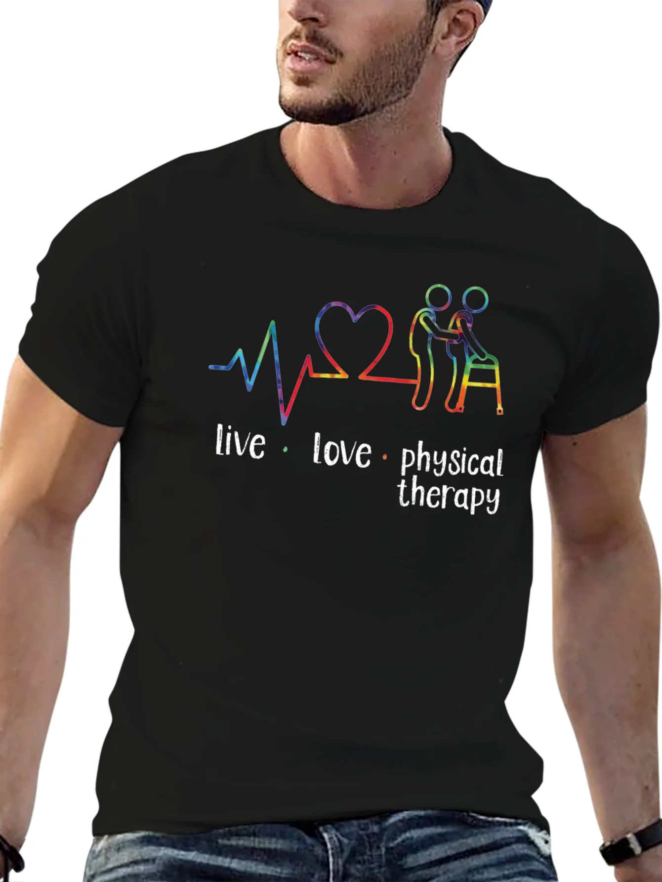 Camiseta Negra Live Love Physical Therapy