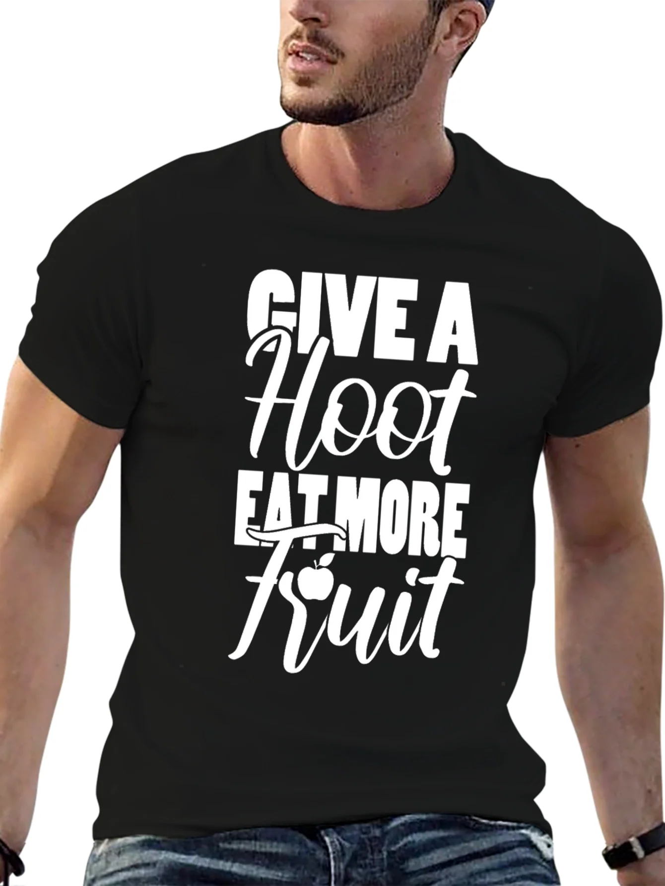 Camiseta Negra: Da un Hoot Come M¨¢s Fruta